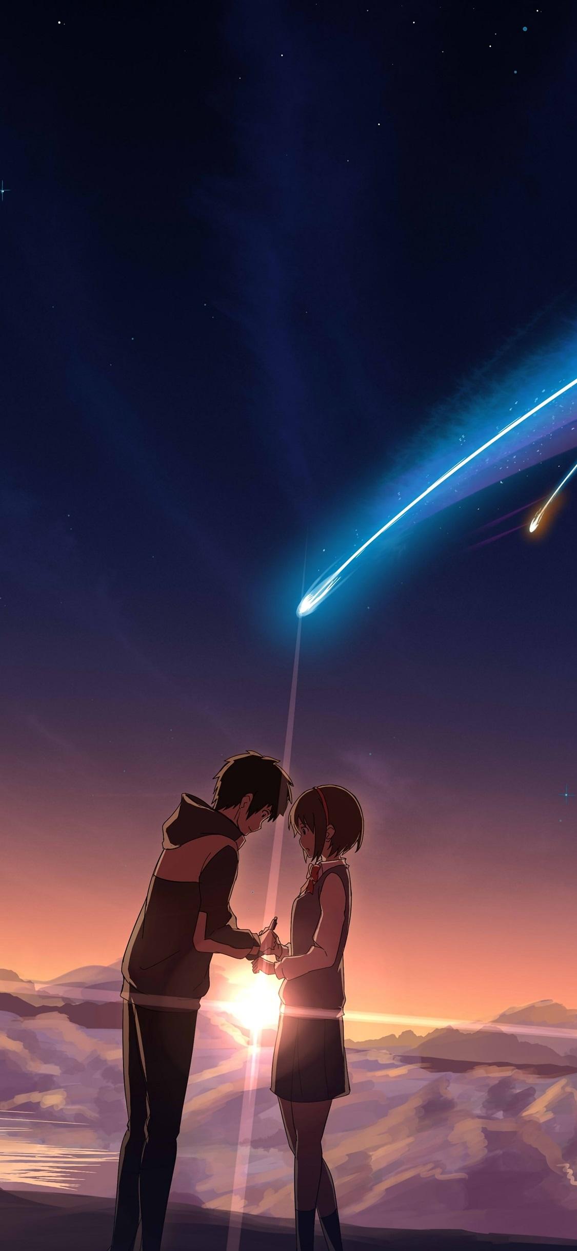 Your Name, beautiful meteor iPhone XS/X wallpapers