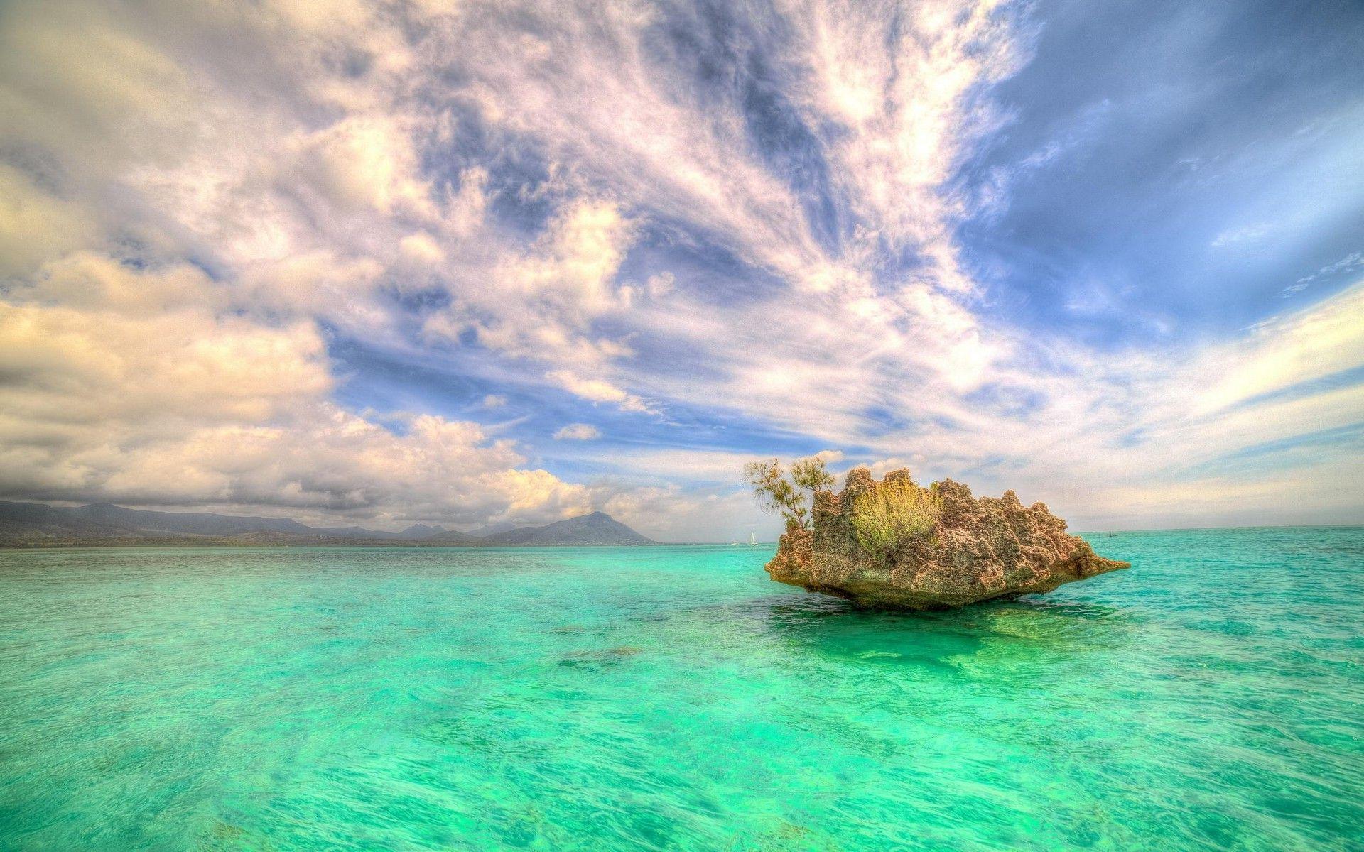 landscape, Nature, Rock, Island, Sea, Turquoise, Water, Mauritius