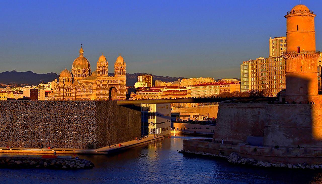 Image Marseille France Bridges Rivers Temples Cities Houses