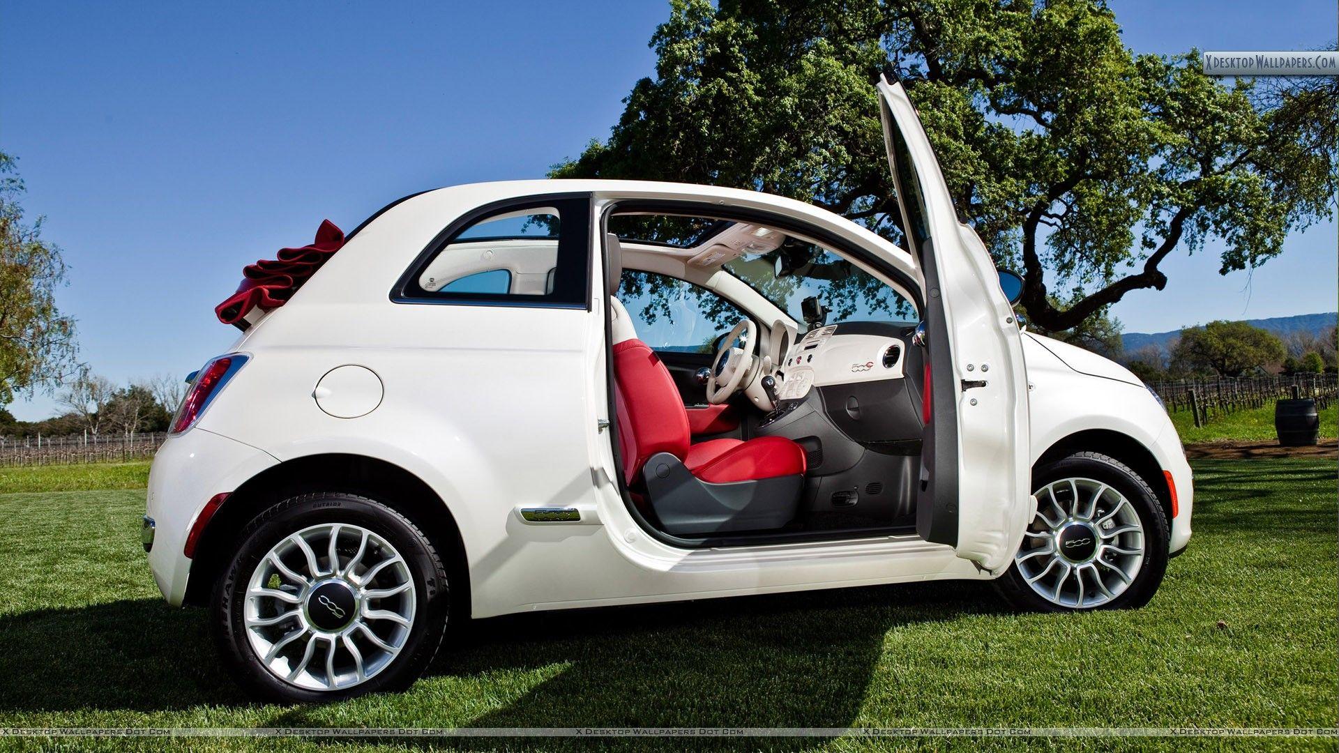 2012 Fiat 500 Cabrio Side Pose Wallpapers