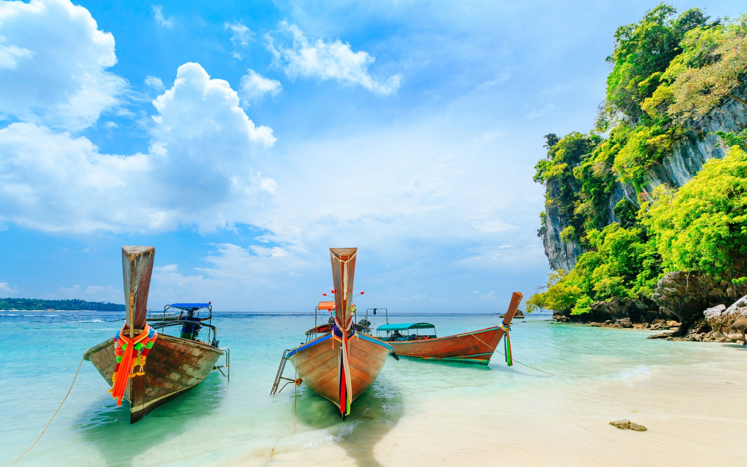 Download wallpapers tropical islands, Thailand, Phuket, boats, beach