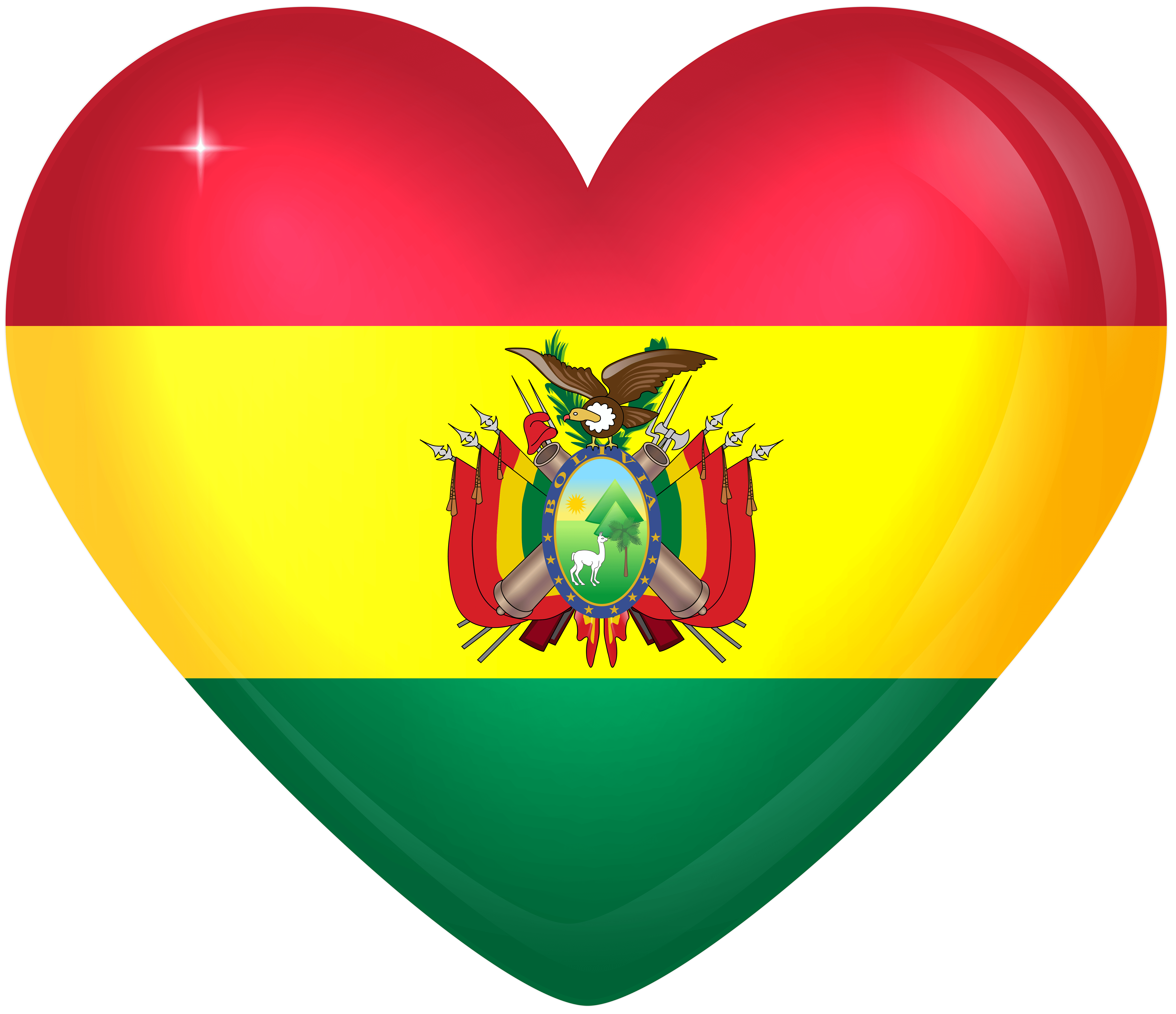 Bolivia Large Heart Flag