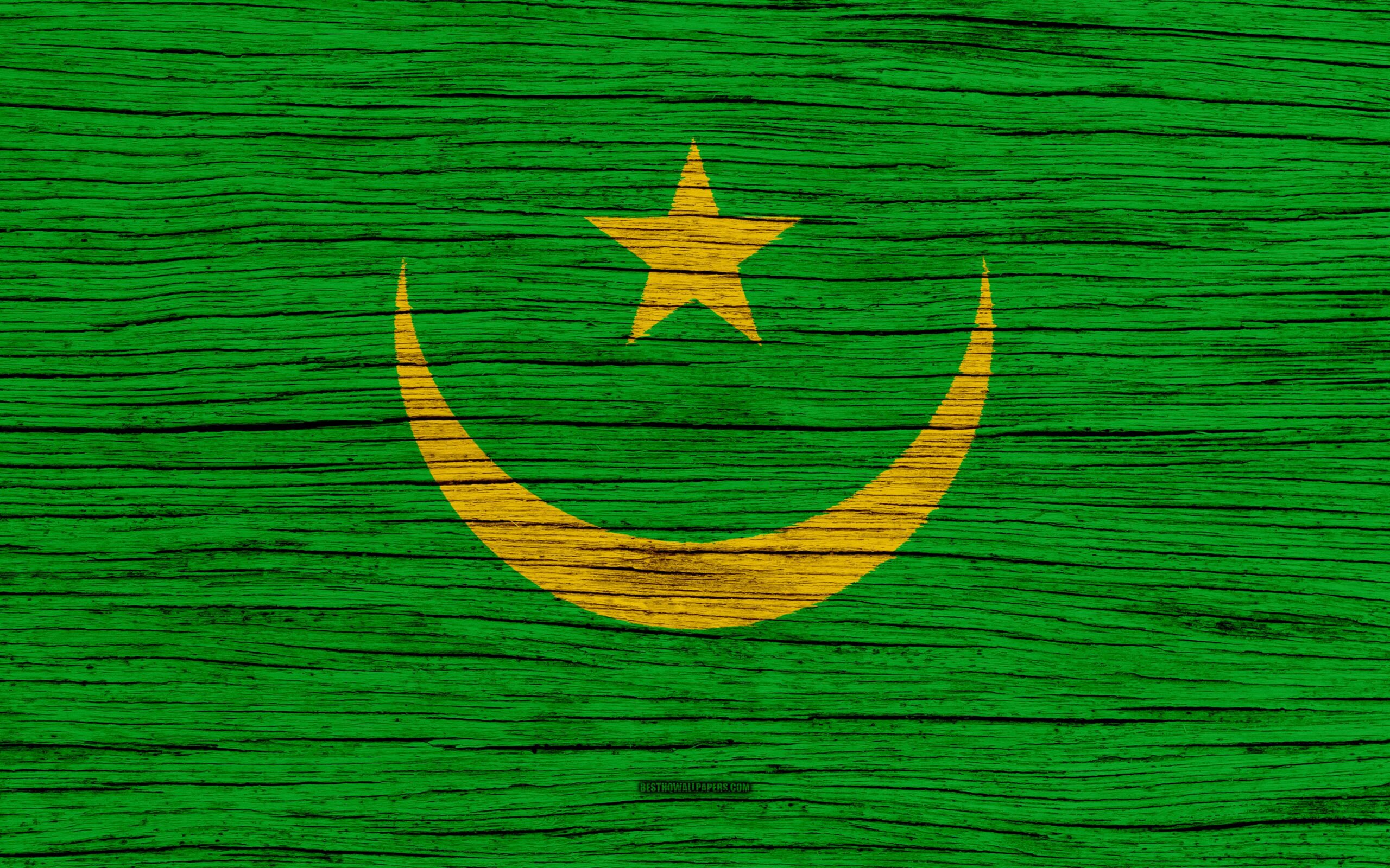 Download wallpapers Flag of Mauritania, 4k, Africa, wooden texture