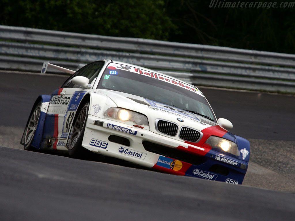 BMW E46 GTR passing the caracciola karussell on the nurburgring