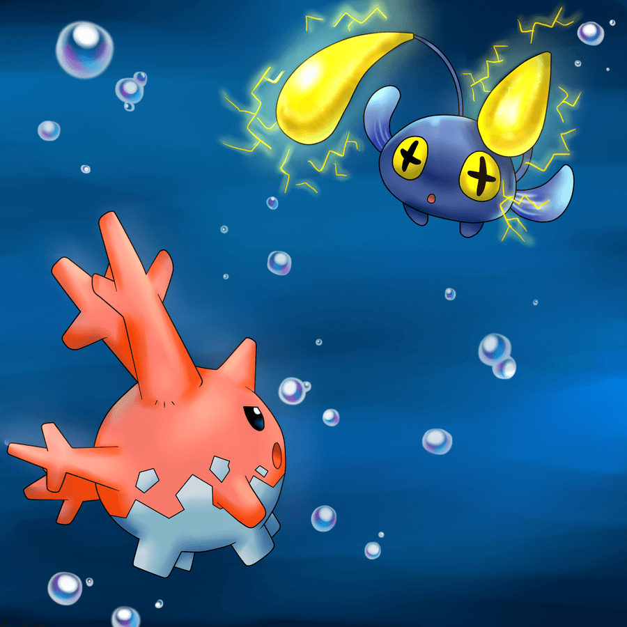 Corsola vs. Chinchou by *AderiAsha on deviantART