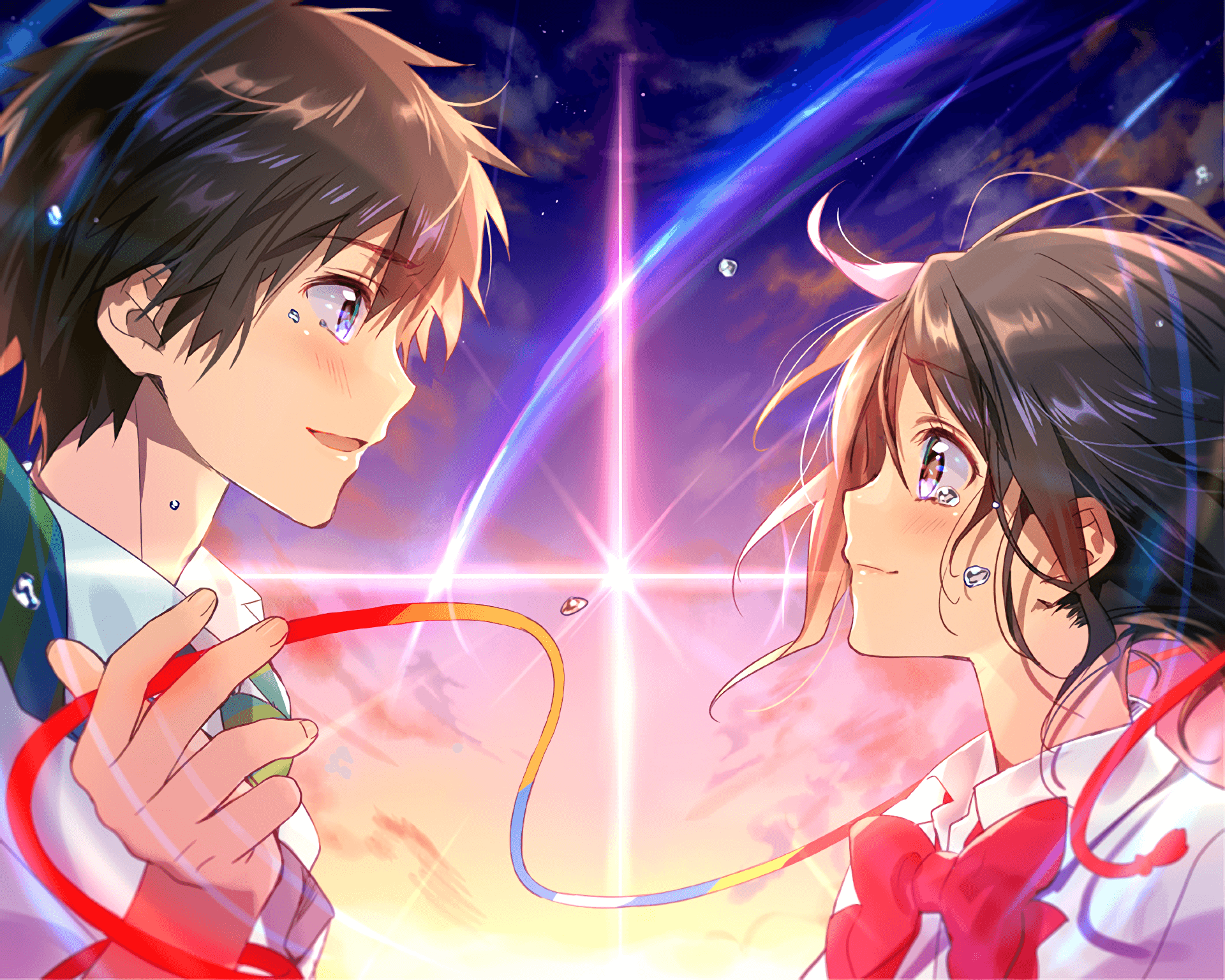 Anime Your Name. Mitsuha Miyamizu Taki Tachibana Kimi No Na Wa