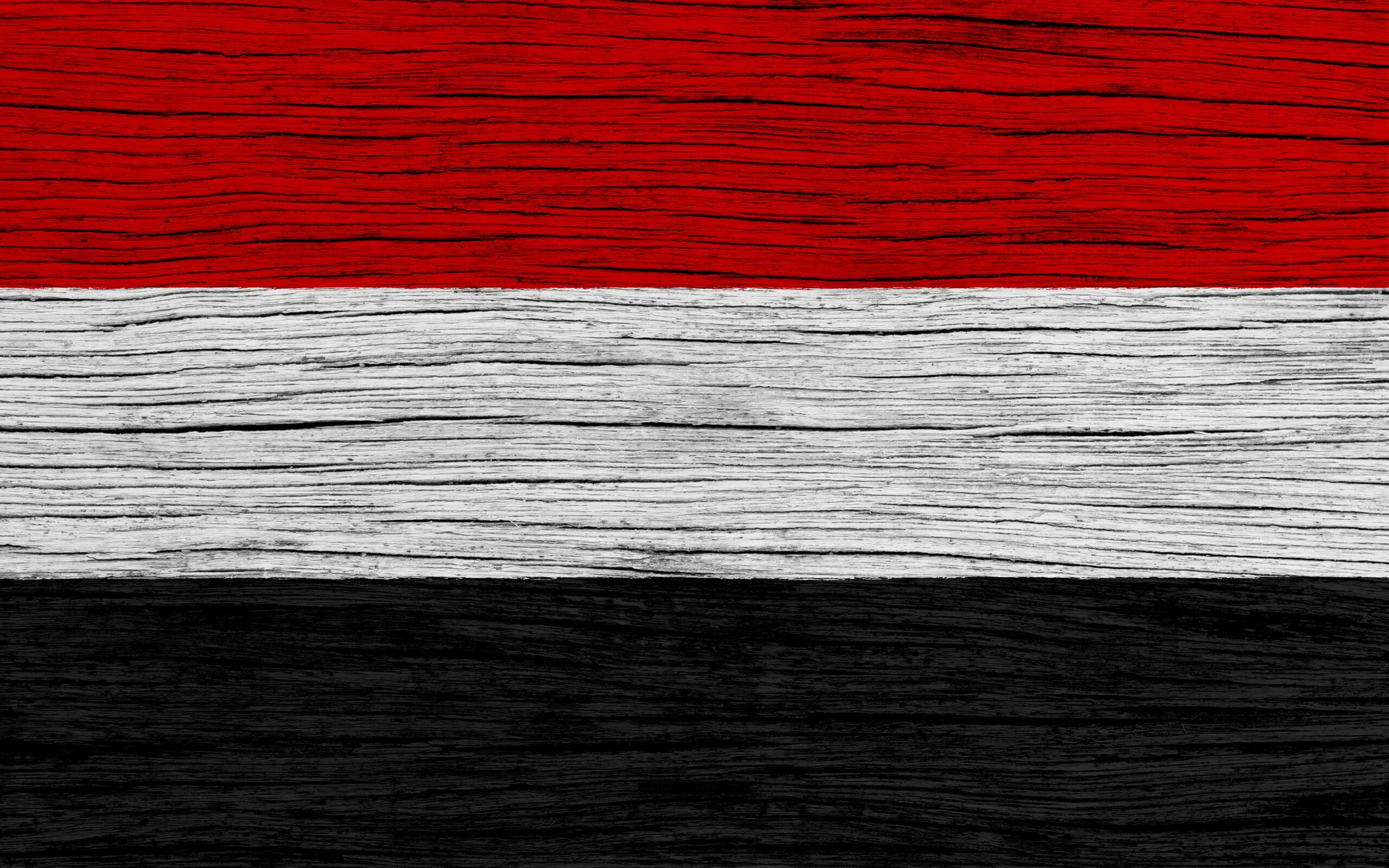 Download wallpapers Flag of Yemen, 4k, Asia, wooden texture, Yemeni