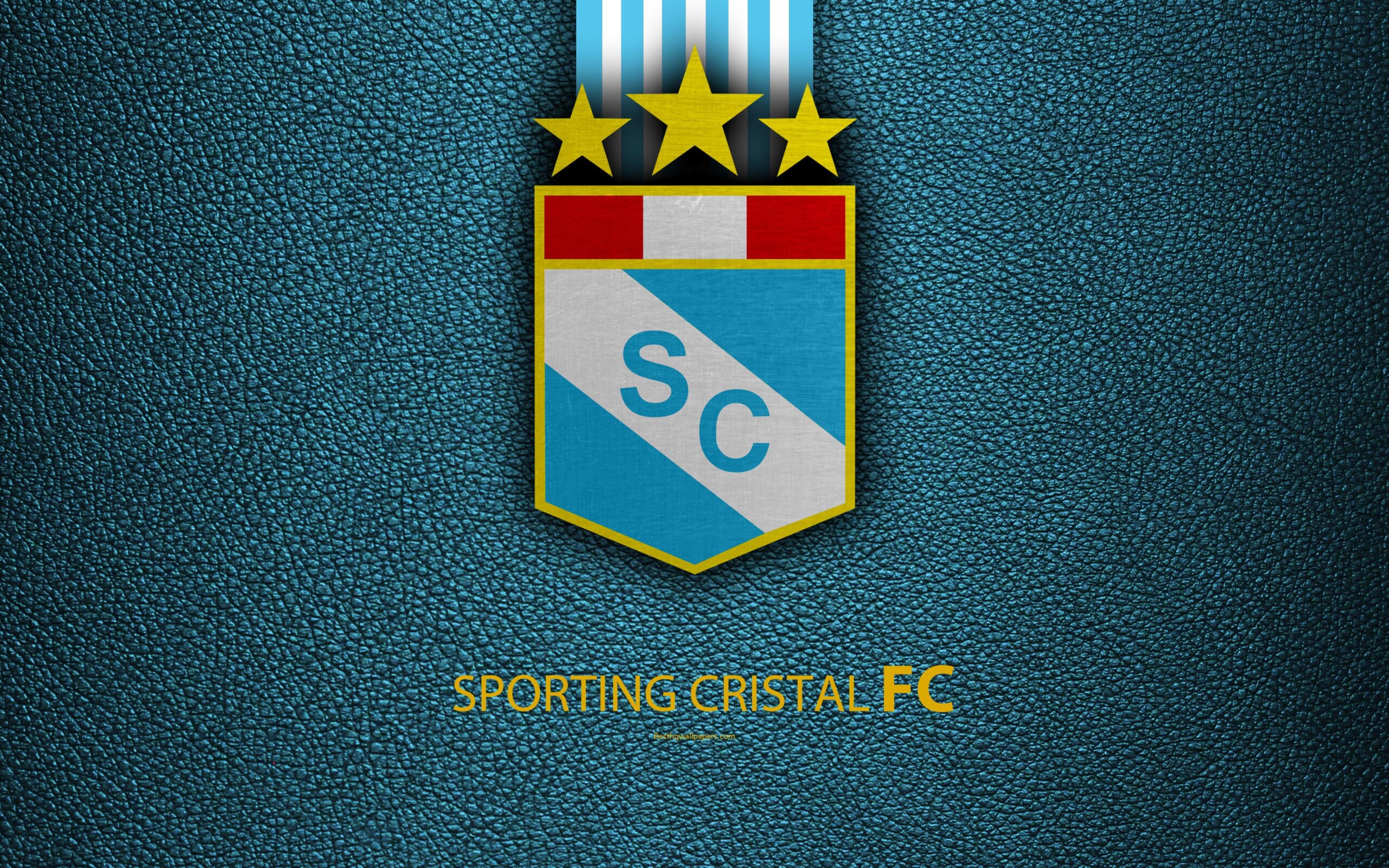 Download wallpapers Sporting Cristal FC, 4k, logo, leather texture