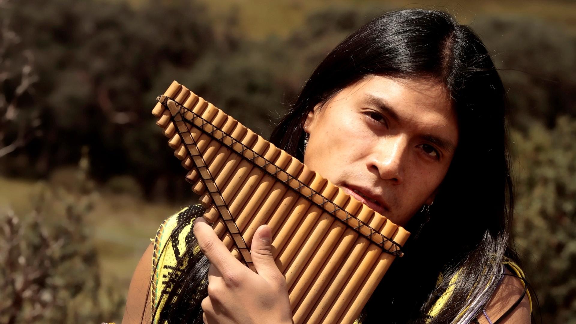 Download wallpapers leo rojas, man, hair, instrument