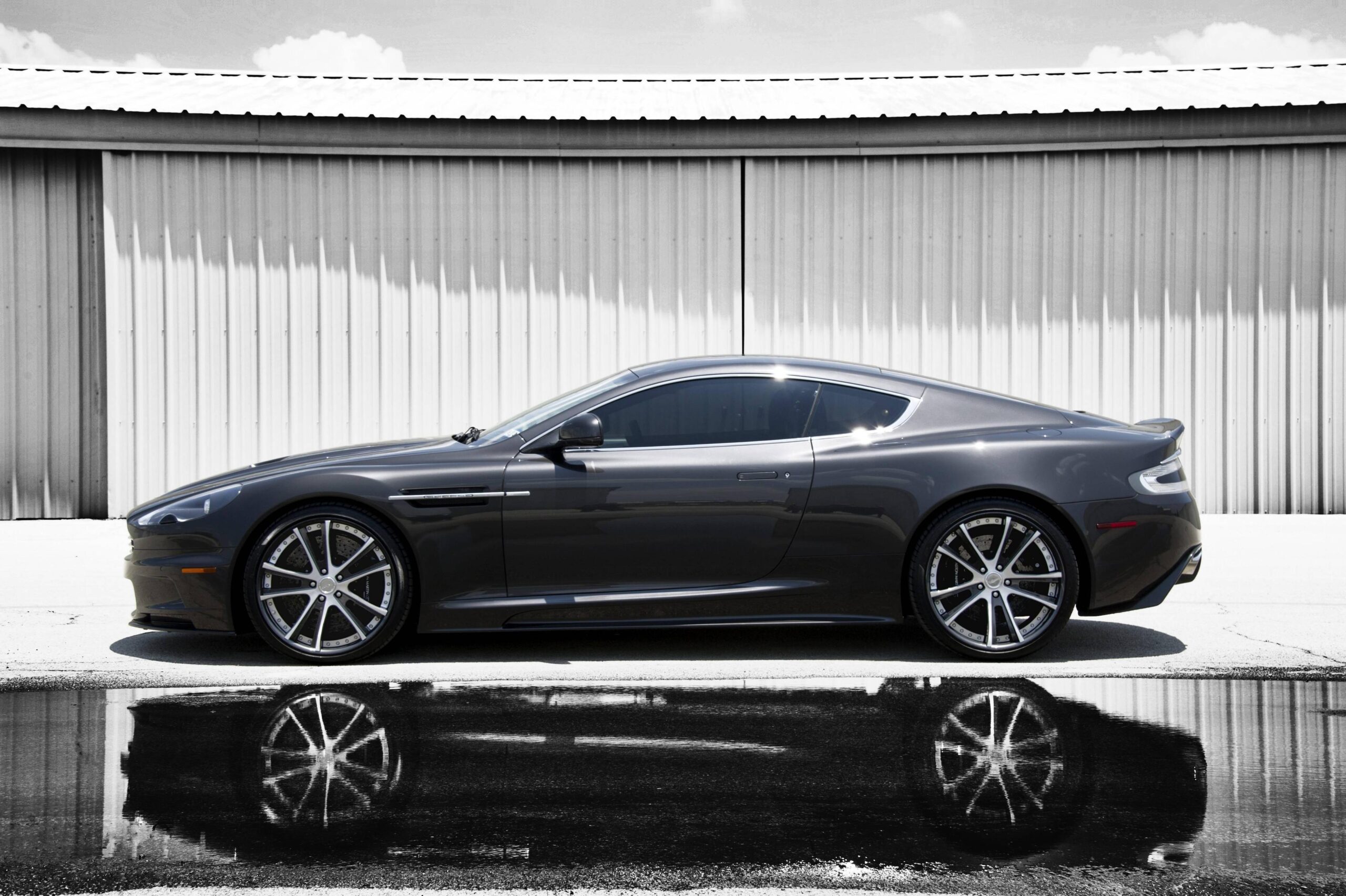 Wallpapers aston martin, dbs, grey, sky, clouds, aston martin, dbs