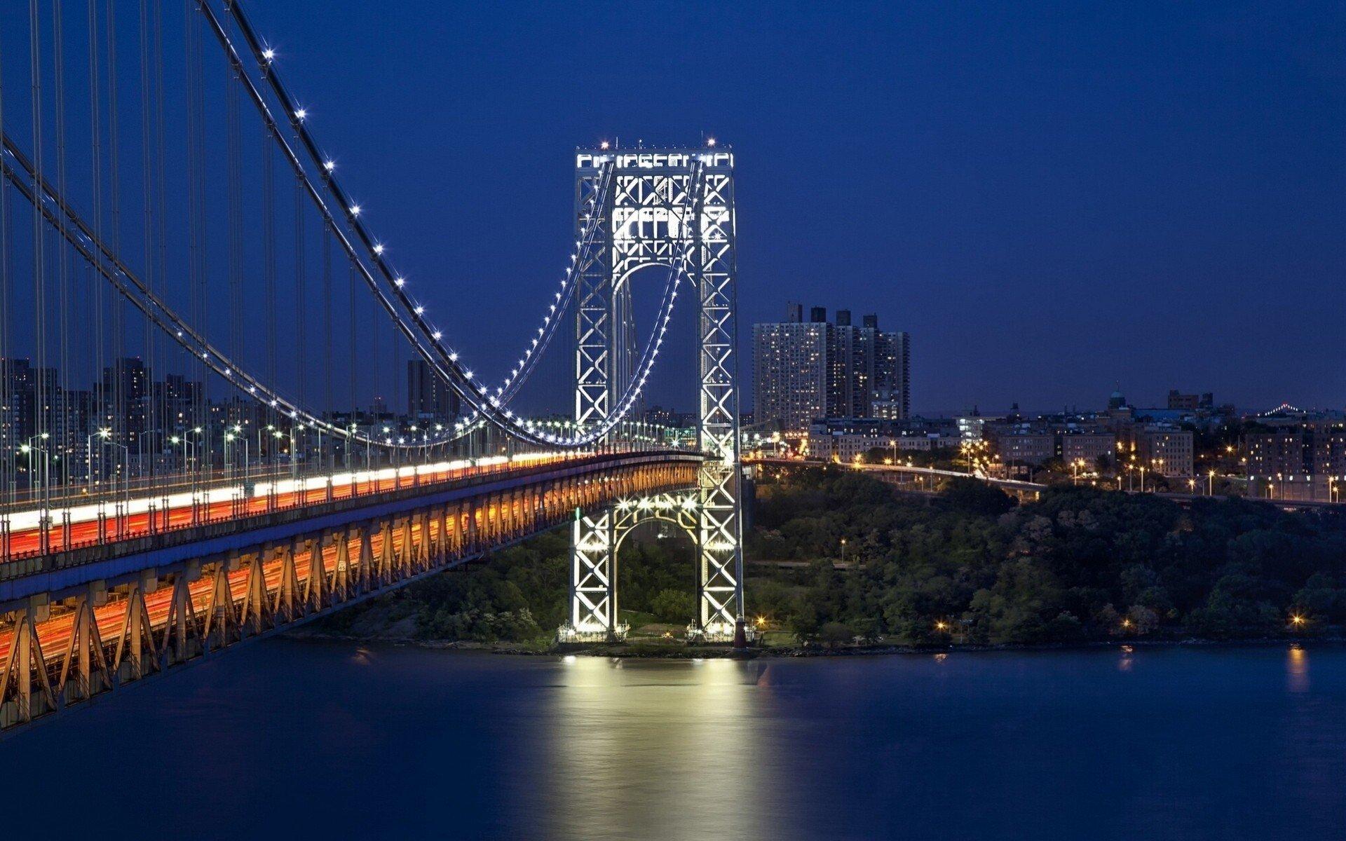 river hudson river george washington bridge bridge new york night