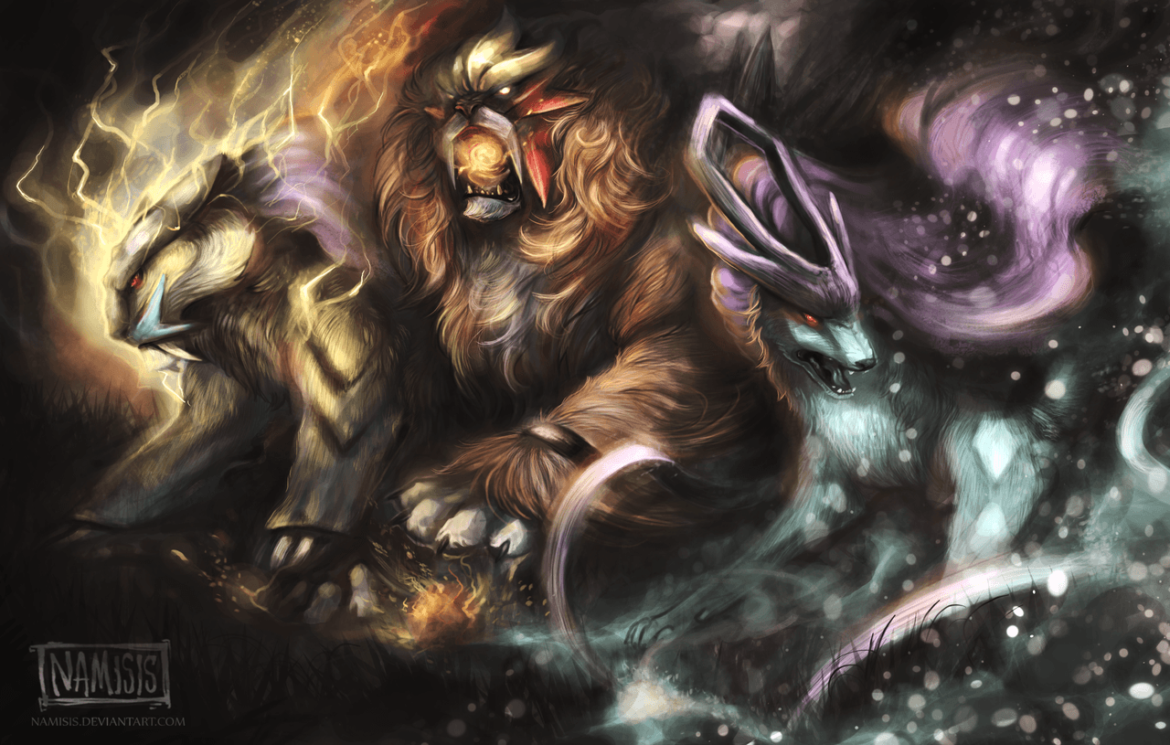 Raikou Entei Suicune by Namisis.deviantart on @deviantART