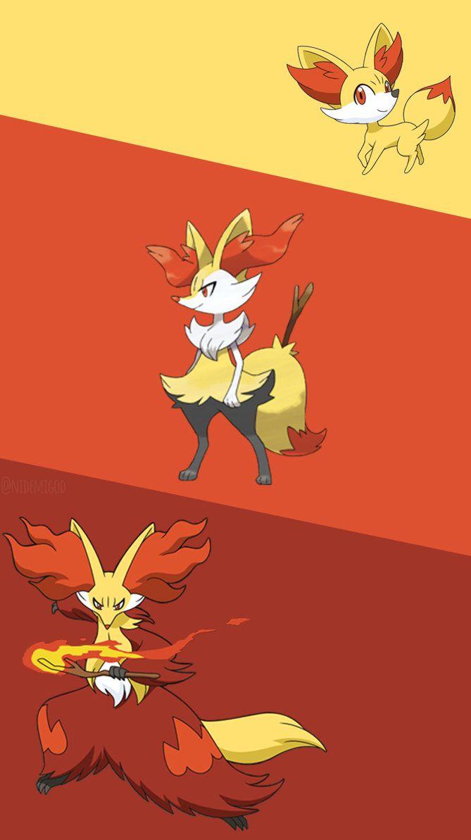 Wallpapers Fennekin,Braixen e Delphox by Nidemigod