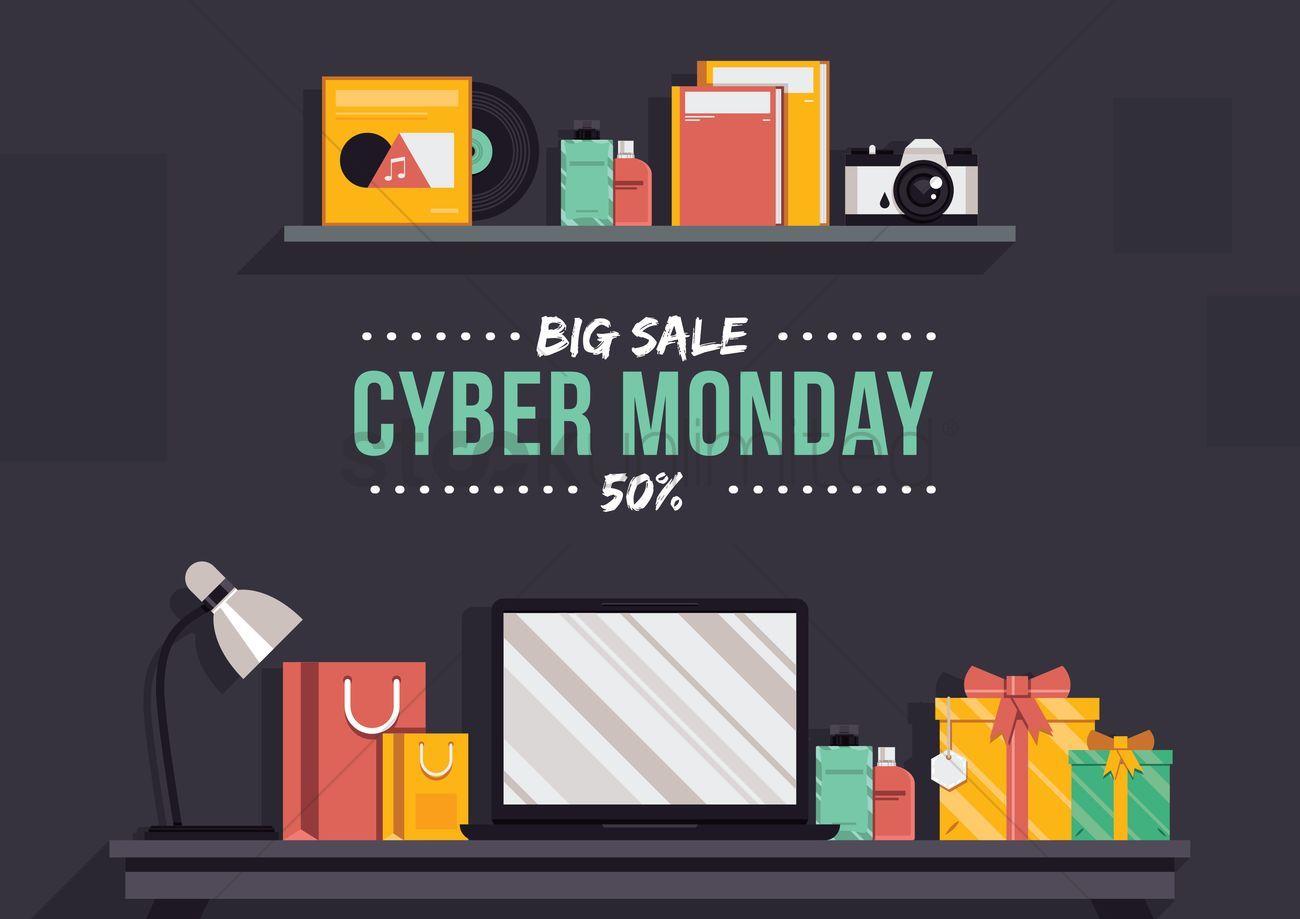 Cyber monday big sale wallpapers Vector Image