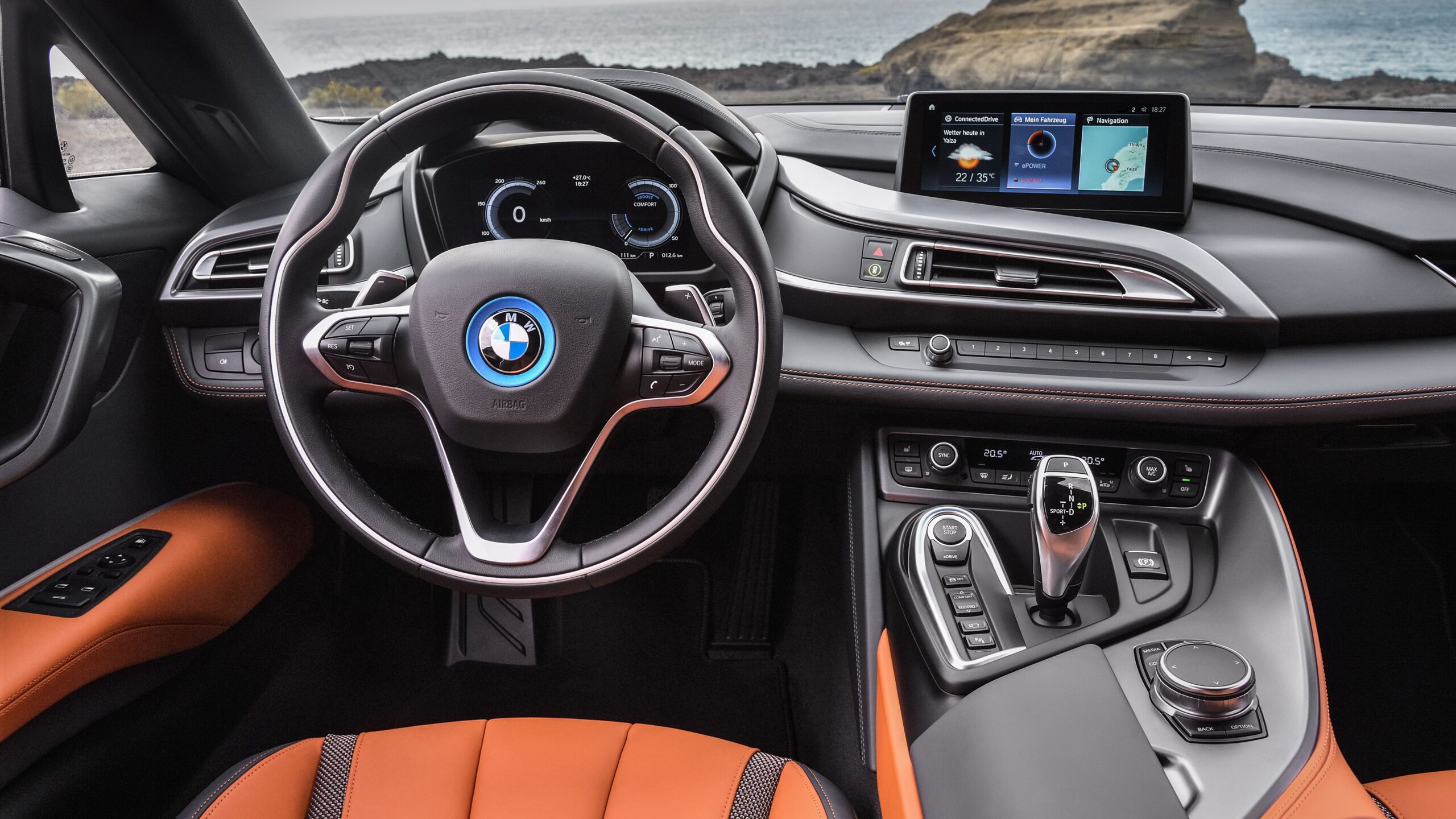 2018 BMW i8 Roadster 4K Interior Wallpapers