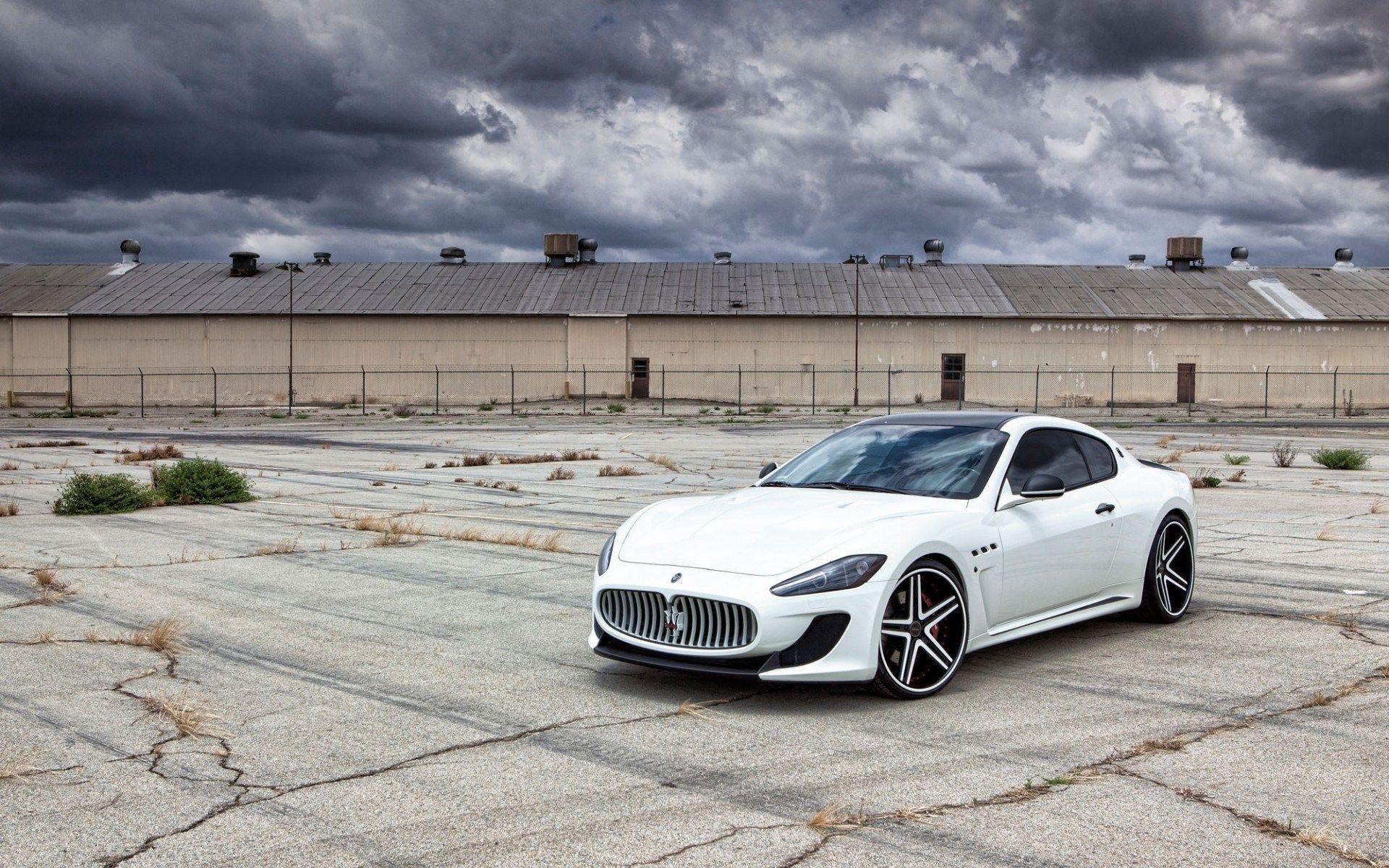 White Maserati GranTurismo MC Stradale Sports Car Wallpapers