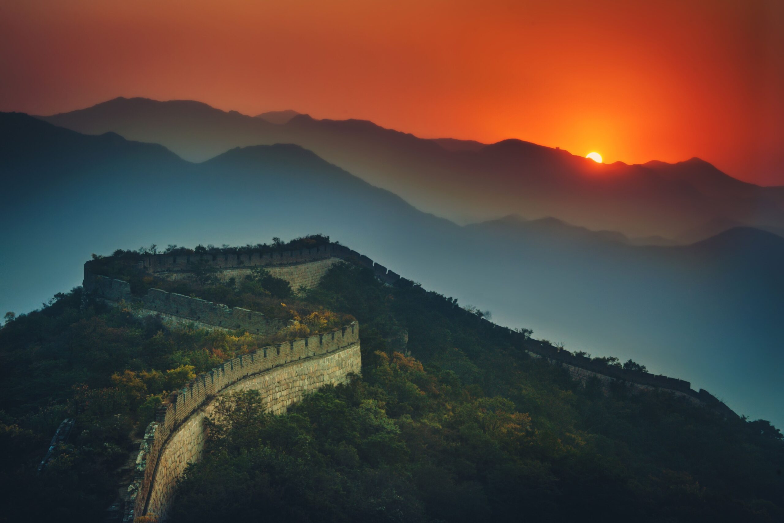 Wallpapers Great Wall of China, Sunset, 5K, World,