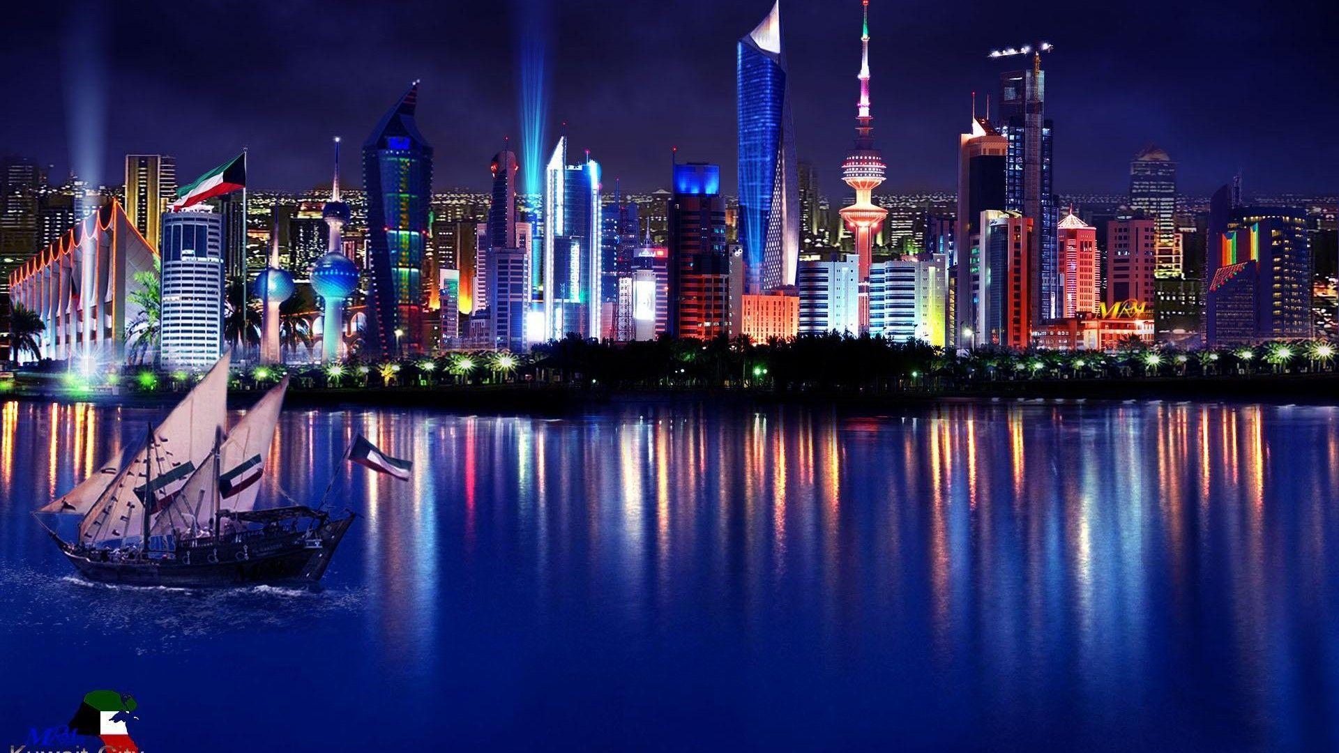 Kuwait City Night HD desktop wallpapers : Widescreen : High