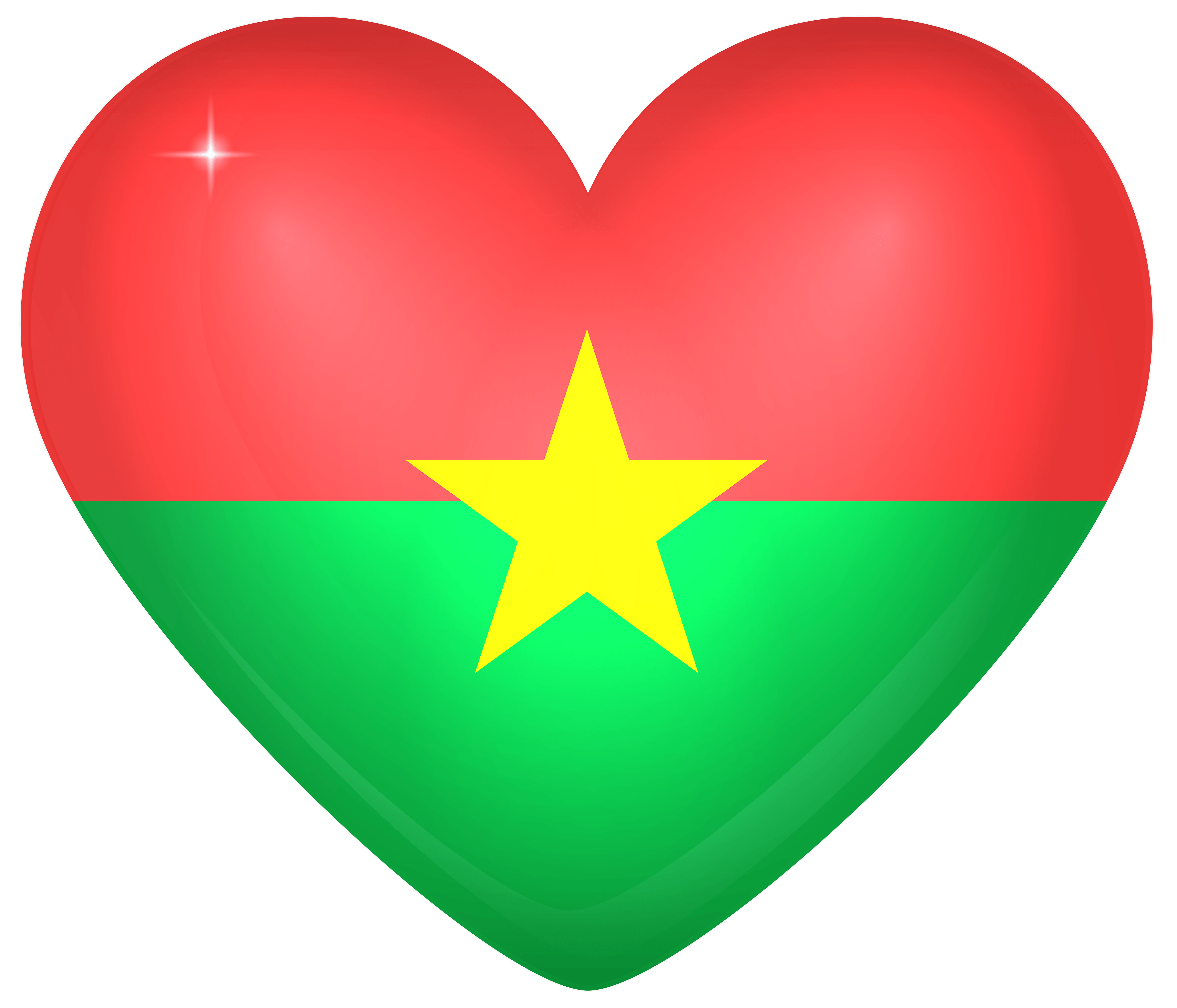 Burkina Faso Large Heart Flag