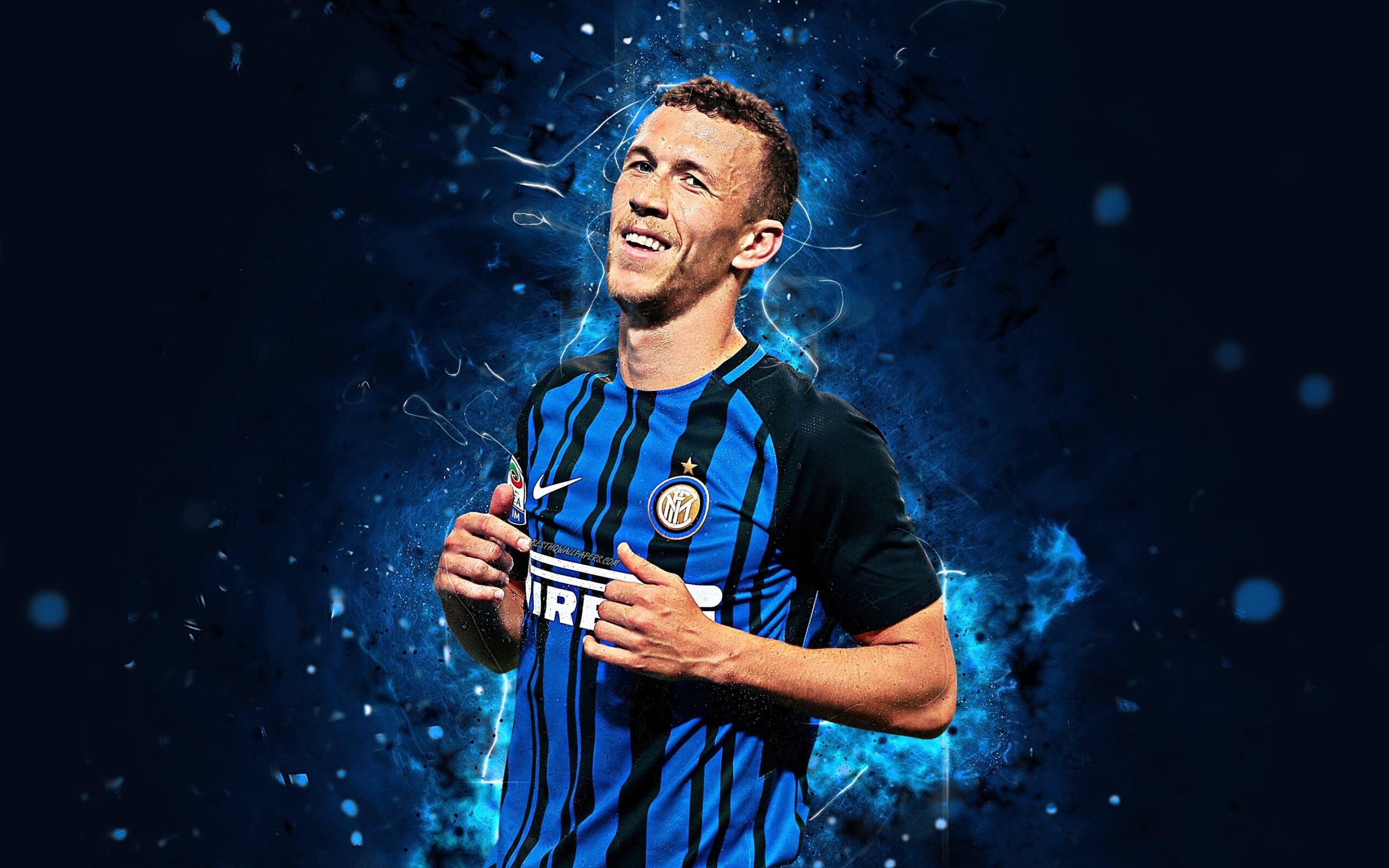 Download wallpapers Ivan Perisic, 4k, abstract art, Internazionale