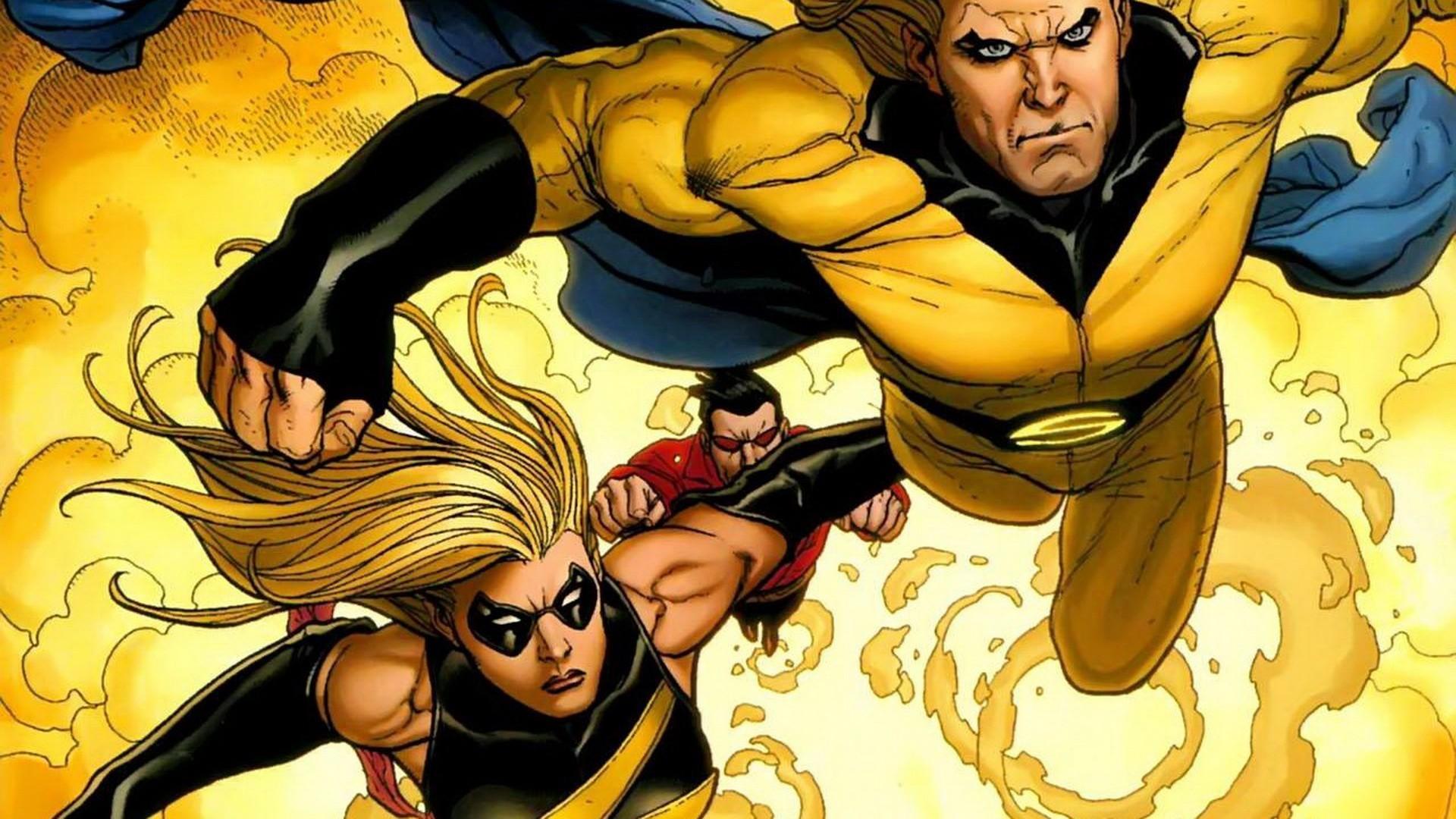 Yellow comics marvel ms. girls sentry wonder man wallpapers