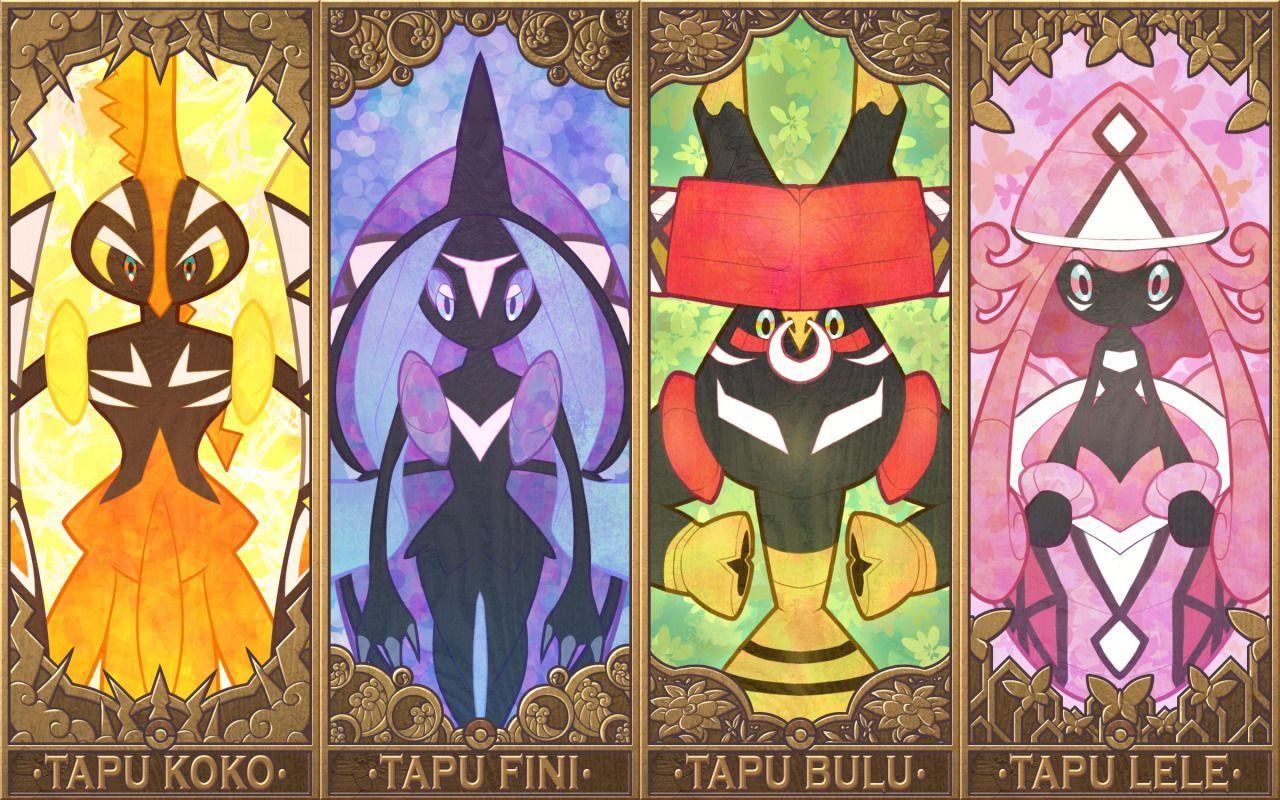 Legendary Pokemon: tapu koko, tapu fini, tapu bulu y tapu lele