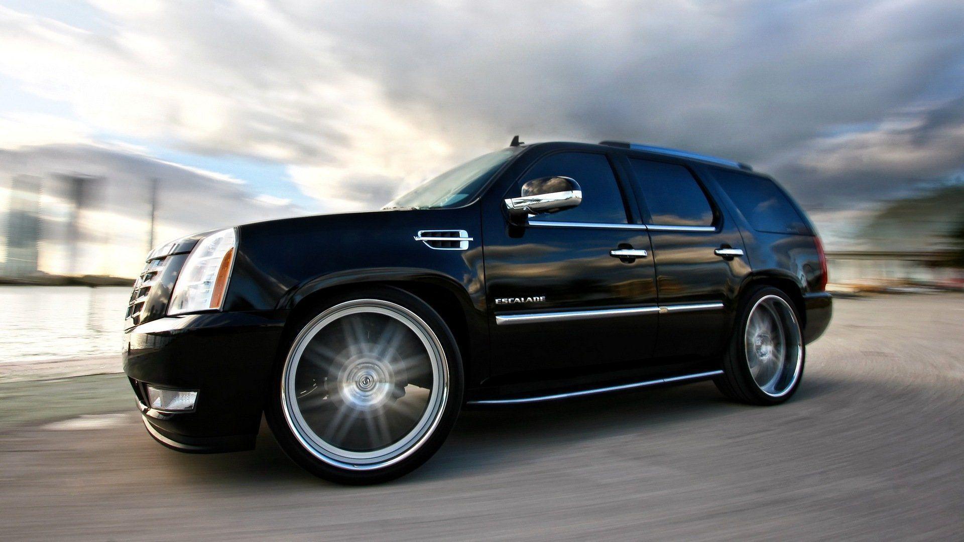 car wallpapers black cadillac escalade tuning speed wheels