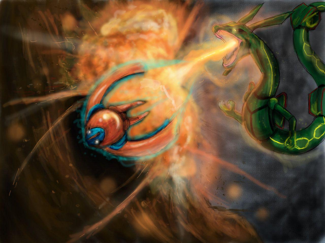 Rayquaza VS Deoxys by LordKomodo