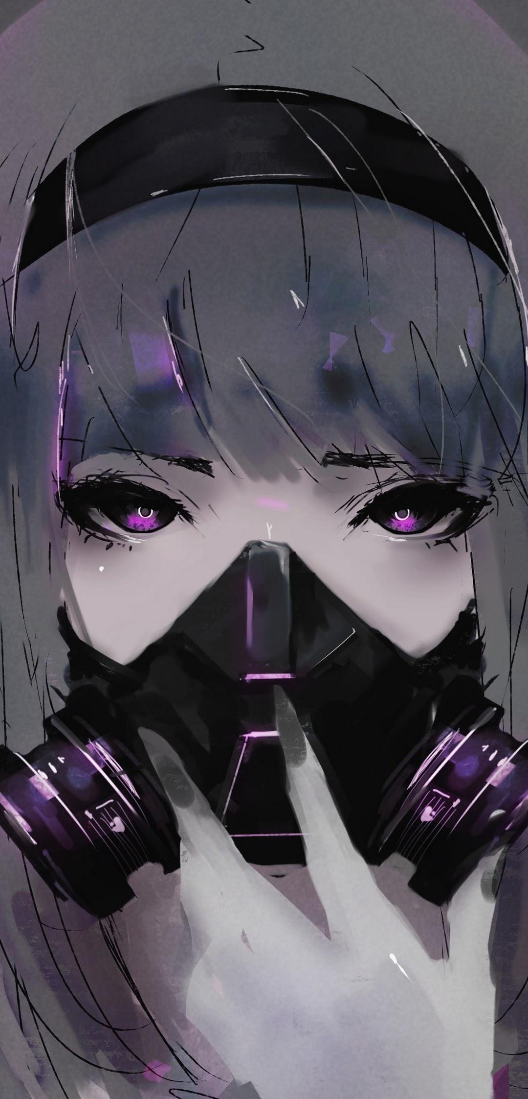 Anime, Girl, Gas Mask, 4K, , Wallpapers