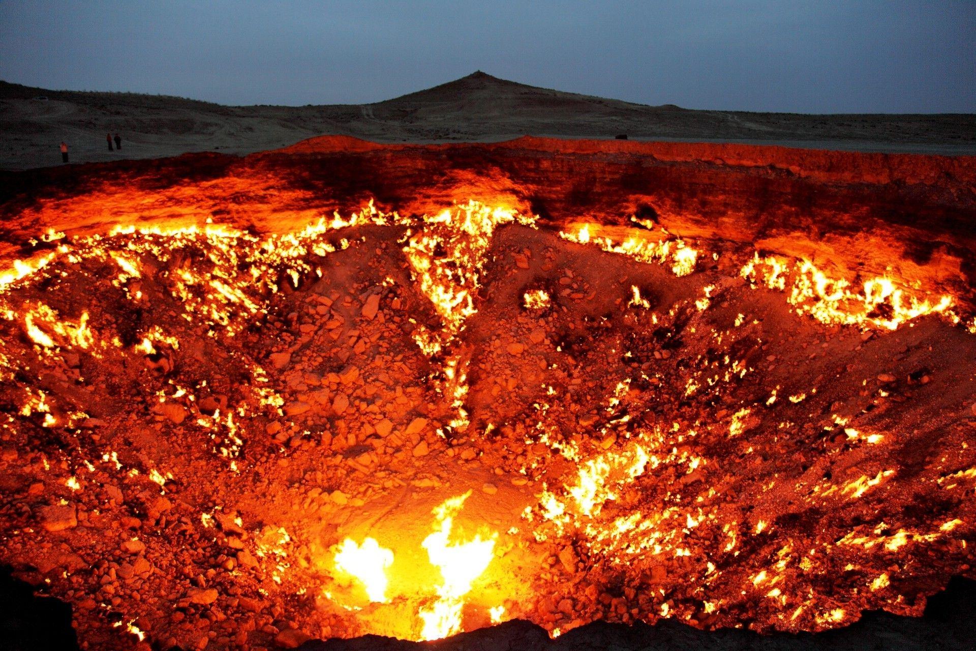 nature, Landscape, Door To Hell, Turkmenistan, Fire Wallpapers HD