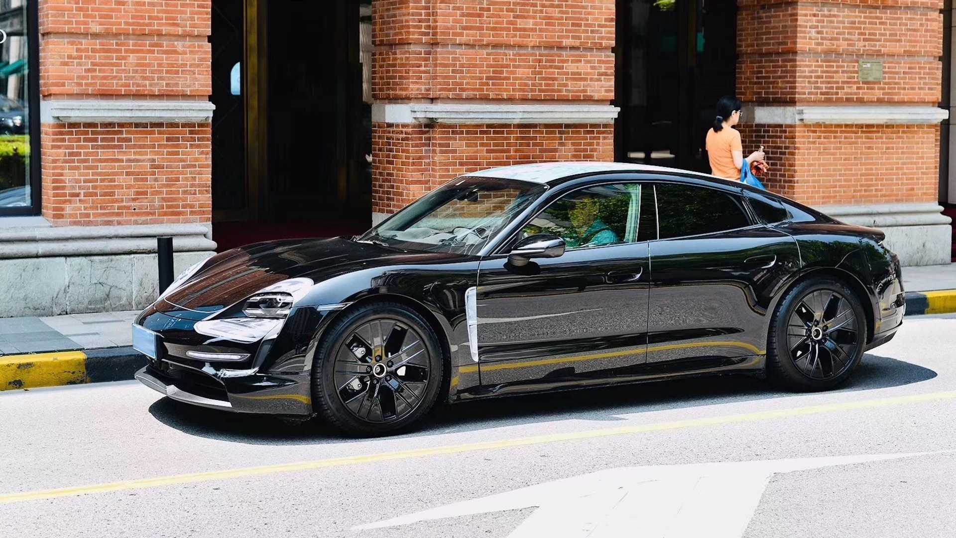 Porsche Taycan Caught Almost Completely Uncovered In Shanghai