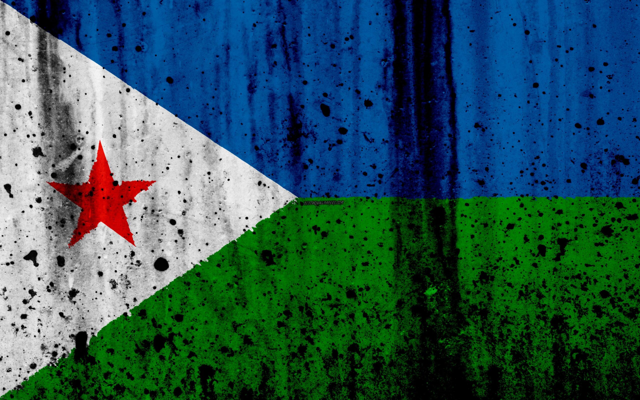 Download wallpapers Djibouti flag, 4k, grunge, flag of Djibouti