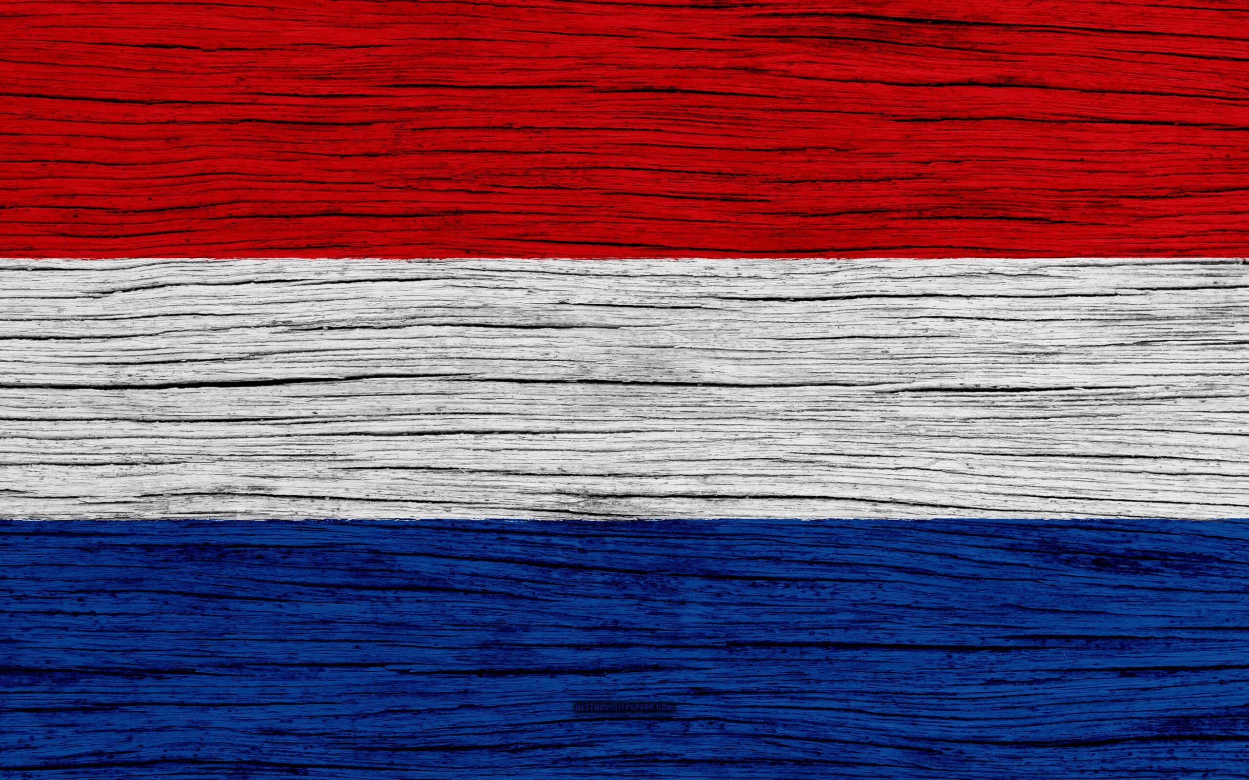 Download wallpapers Flag of Netherlands, 4k, Europe, wooden texture