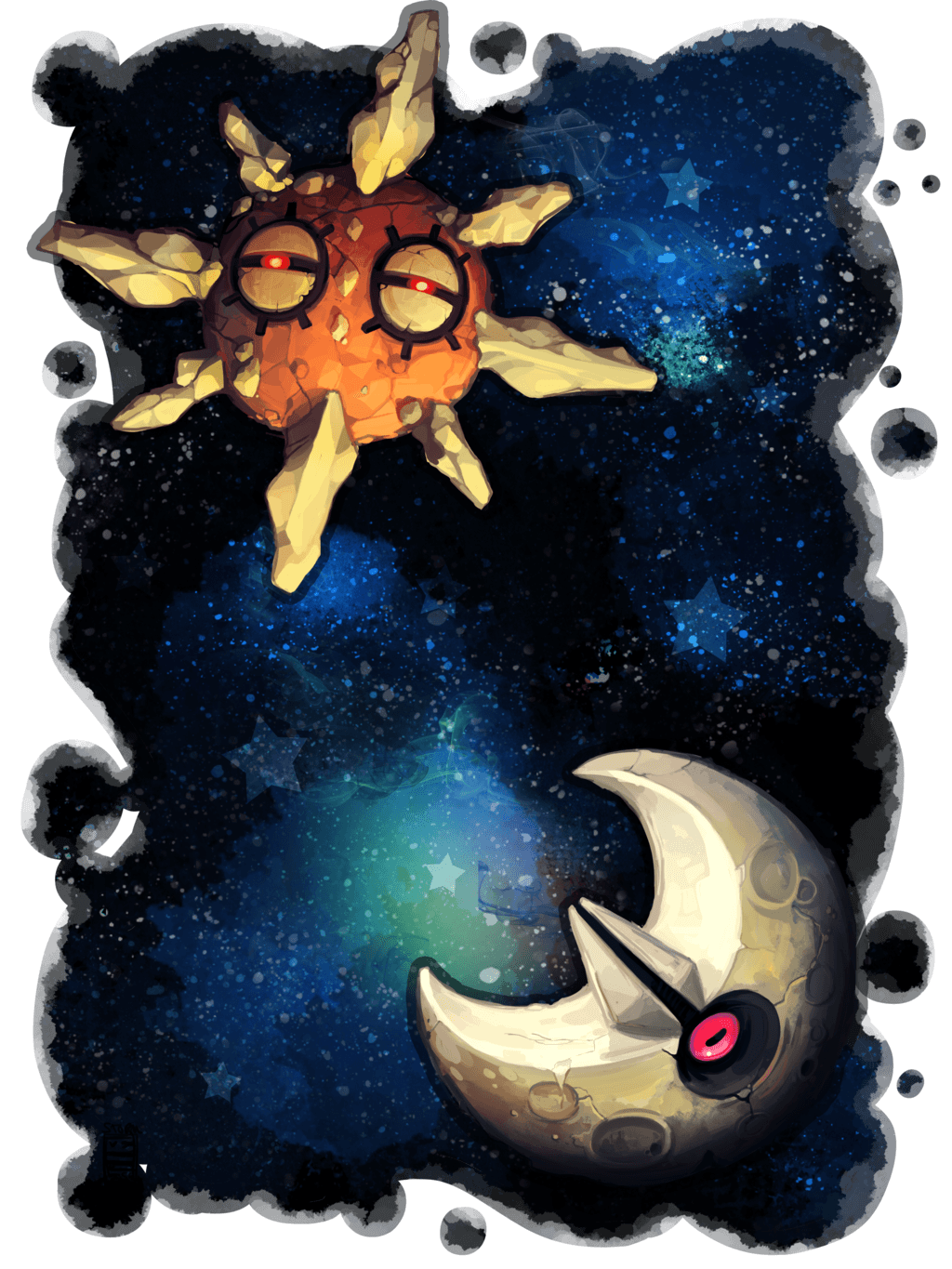 Solrock + Lunatone by Stormful.deviantart on @deviantART