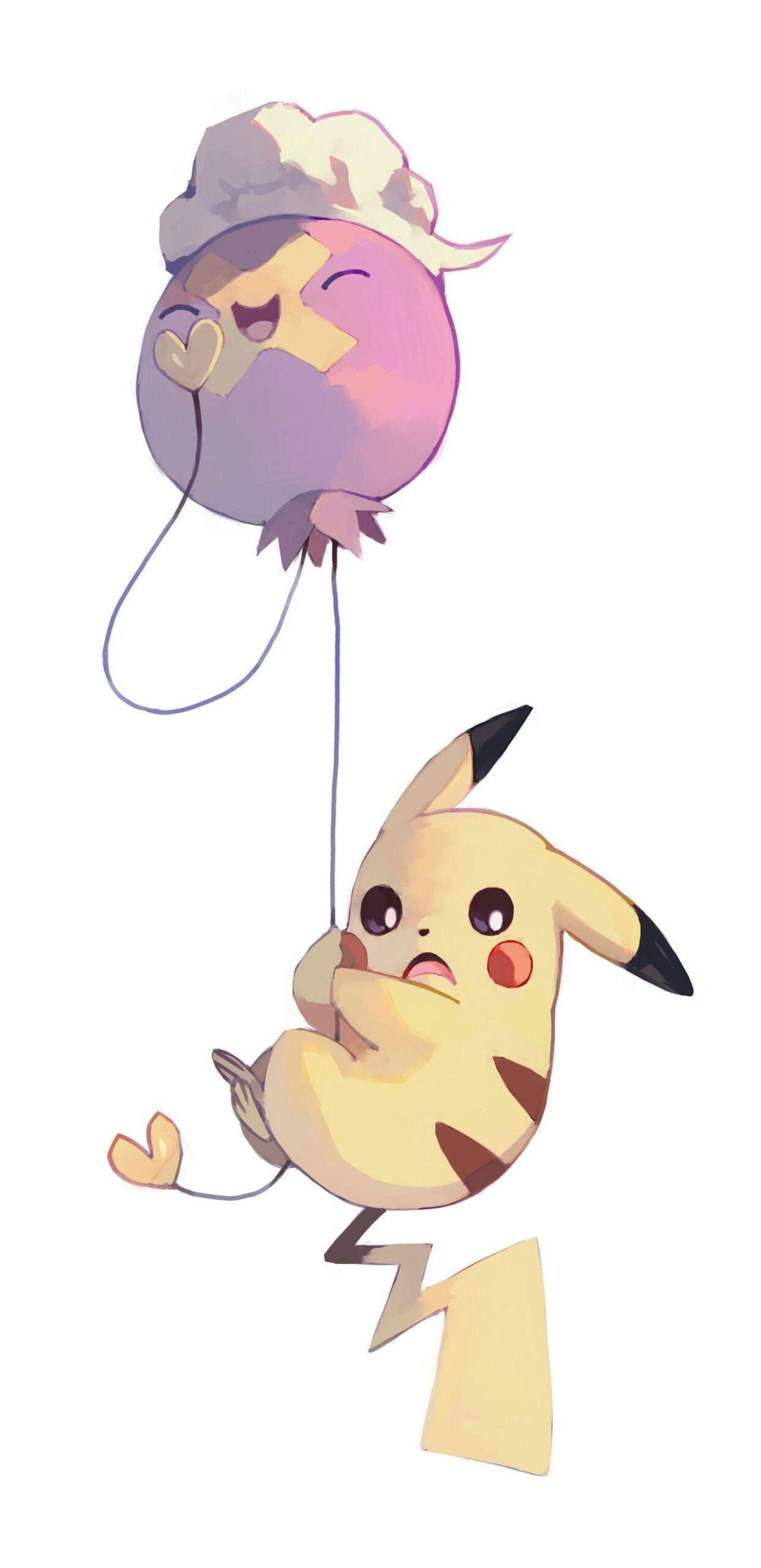 Pikachu and Drifloon by bluekomadori.deviantart on @DeviantArt