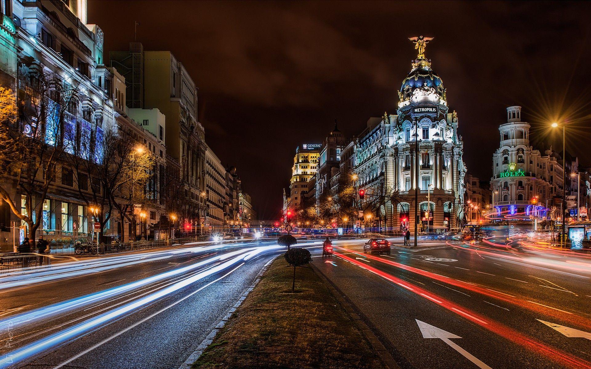 Night Madrid City Spain Wallpapers