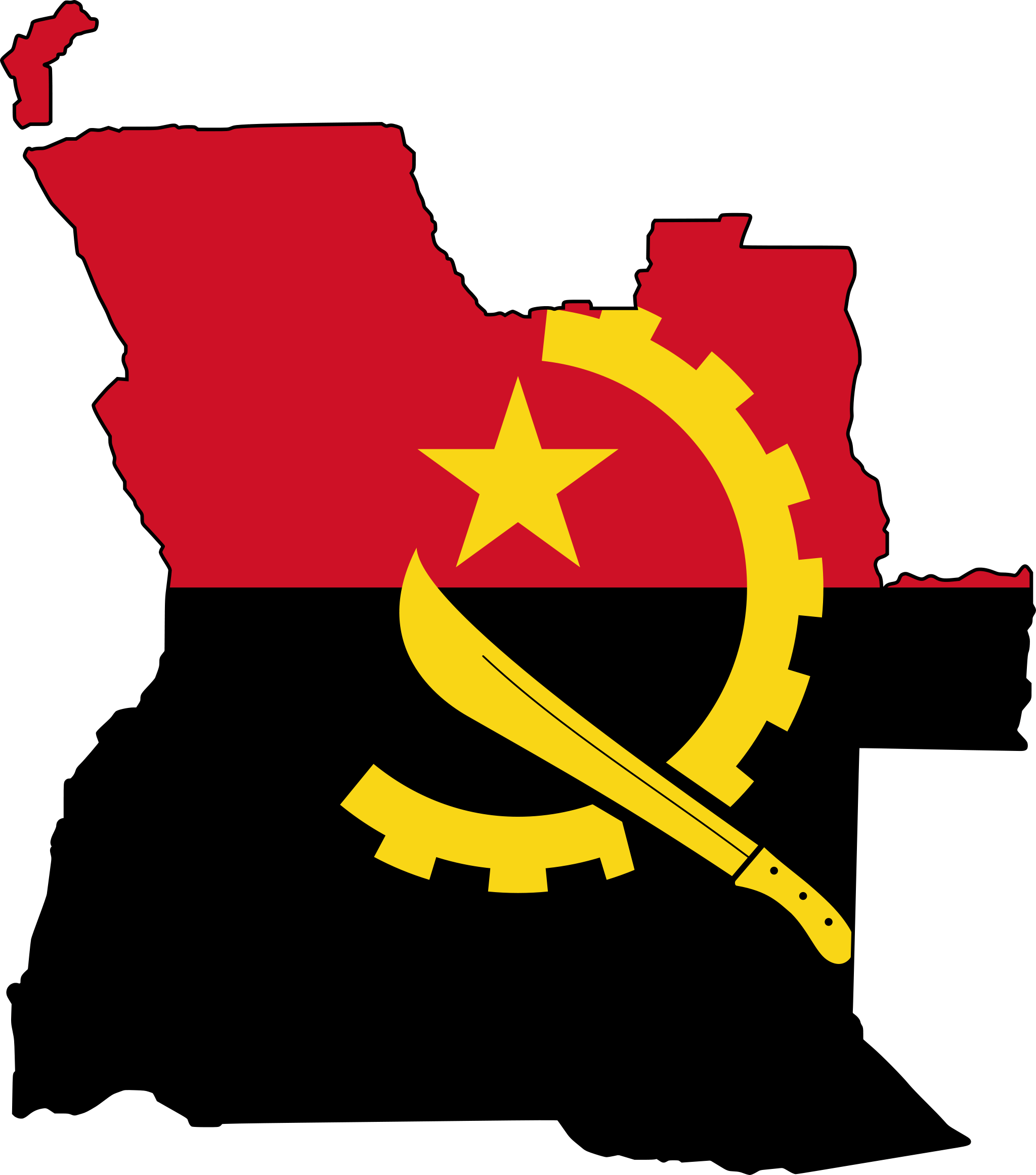 Angola Flag Map