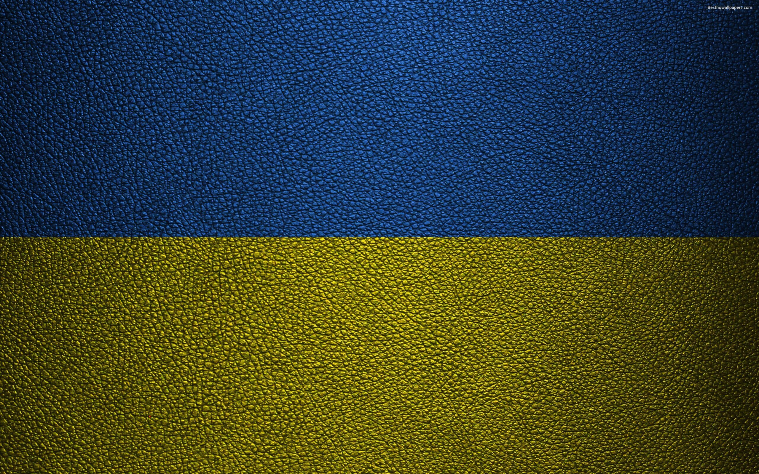 Download wallpapers Flag of Ukraine, 4k, leather texture, Ukrainian