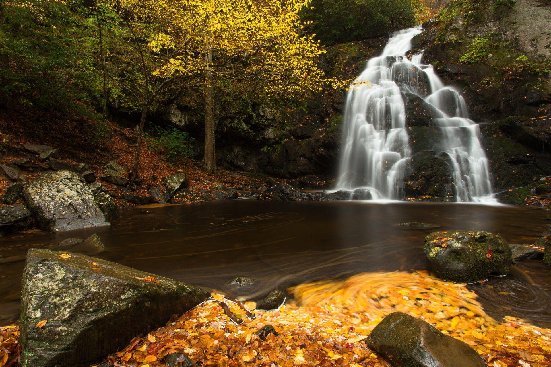 spruce flats falls great smoky mountains national park tennessee