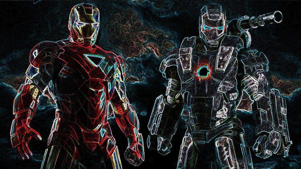 Iron Man War Machine Glow Art by 666Darks