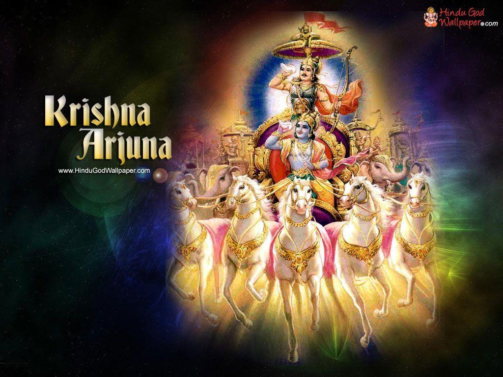 Lord Krishna and Arjuna Wallpapers Pictures