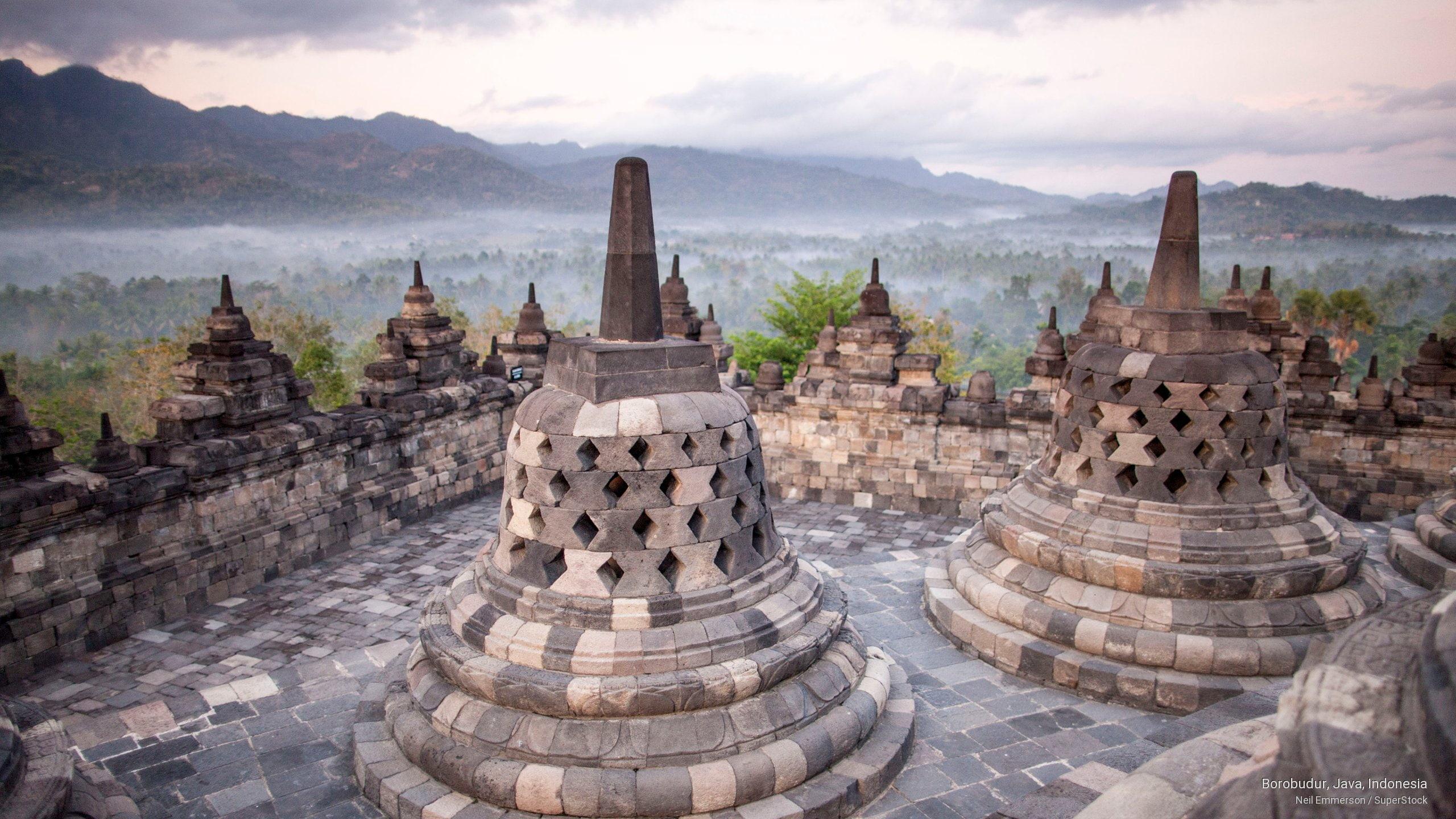 HD wallpaper: Borobudur, Java, Indonesia, Landmarks