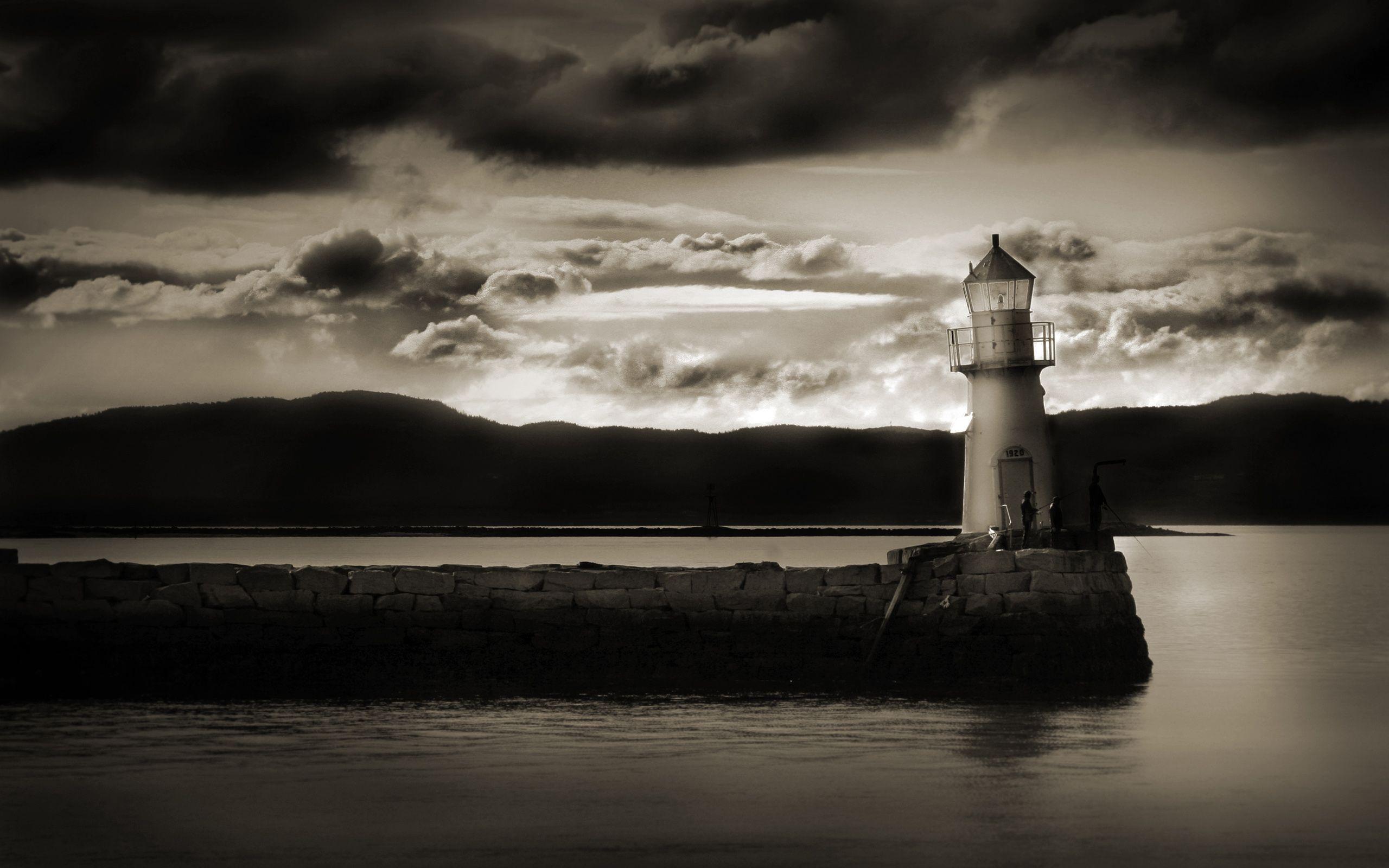 Art: Scotland Dark Lighthouse Beach Islands Hd Backgrounds