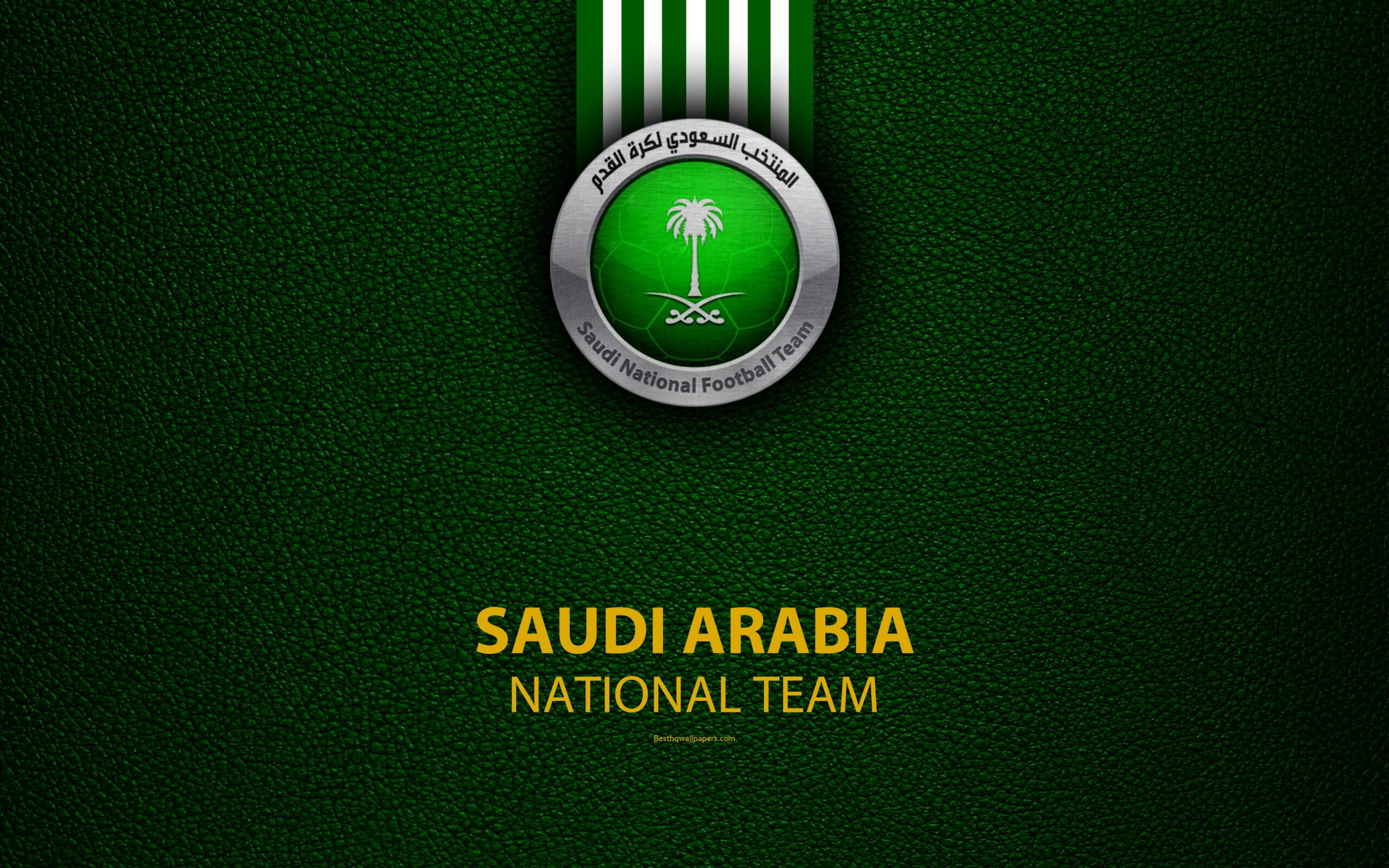 Download wallpapers Saudi Arabia football national team, 4K, leather