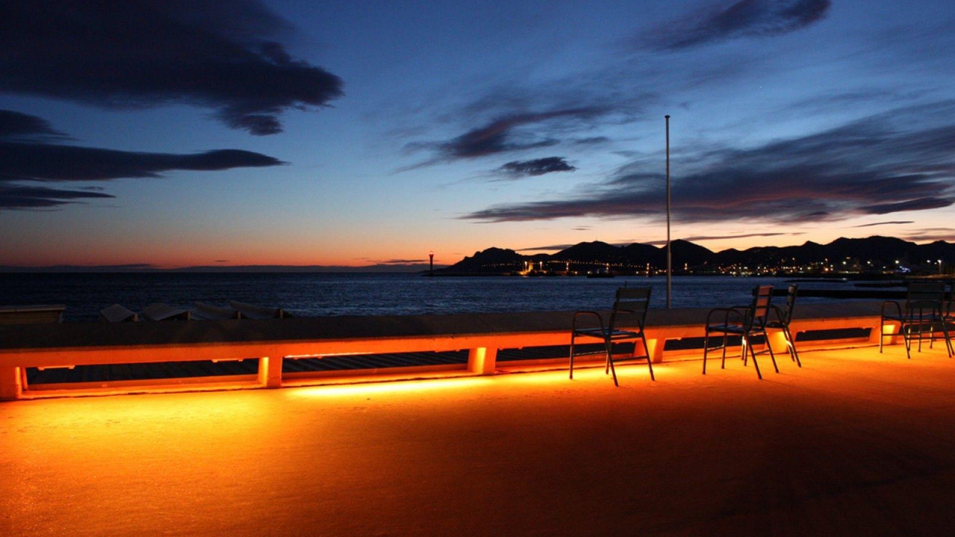 Night in Cannes, France wallpapers and image