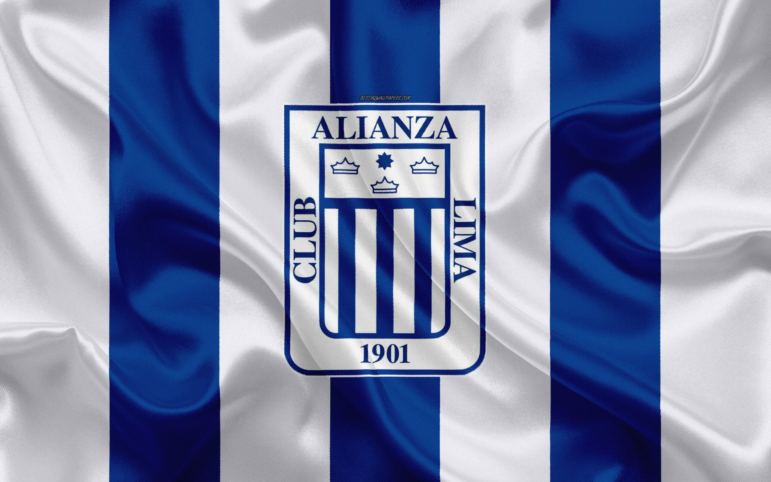 Download wallpapers Club Alianza Lima, 4k, logo, silk texture