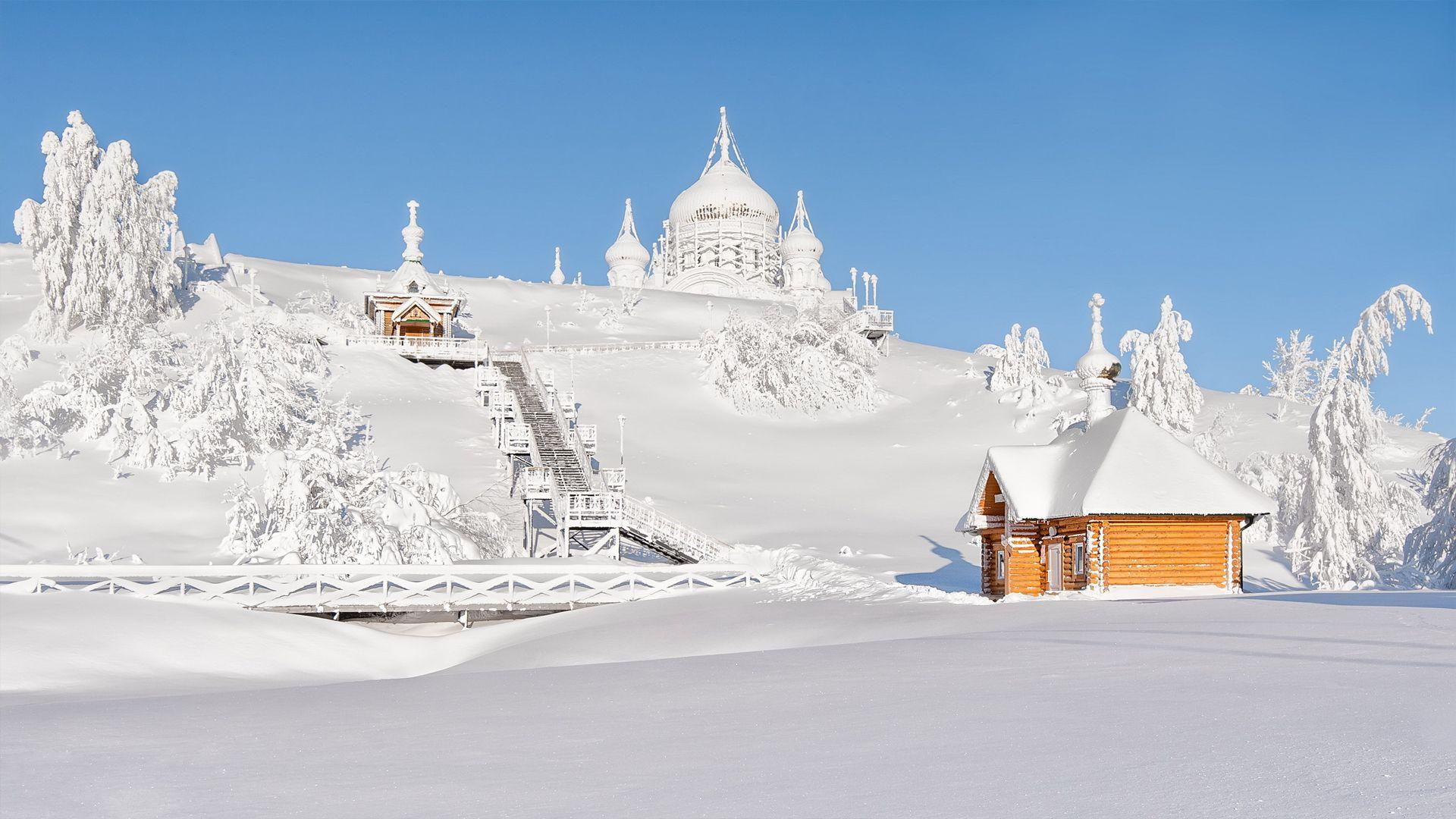 Beautiful snowy Russian winter