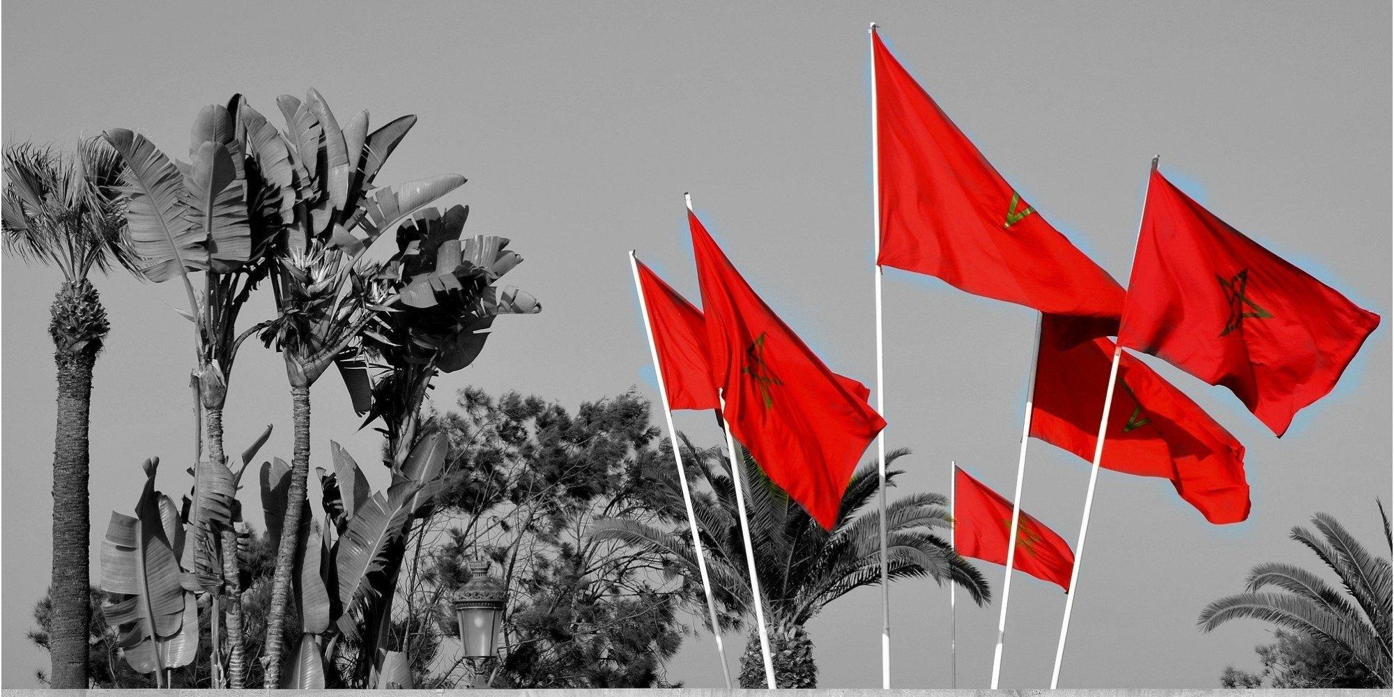 Wallpapers : , flag, Morocco, red, selective coloring