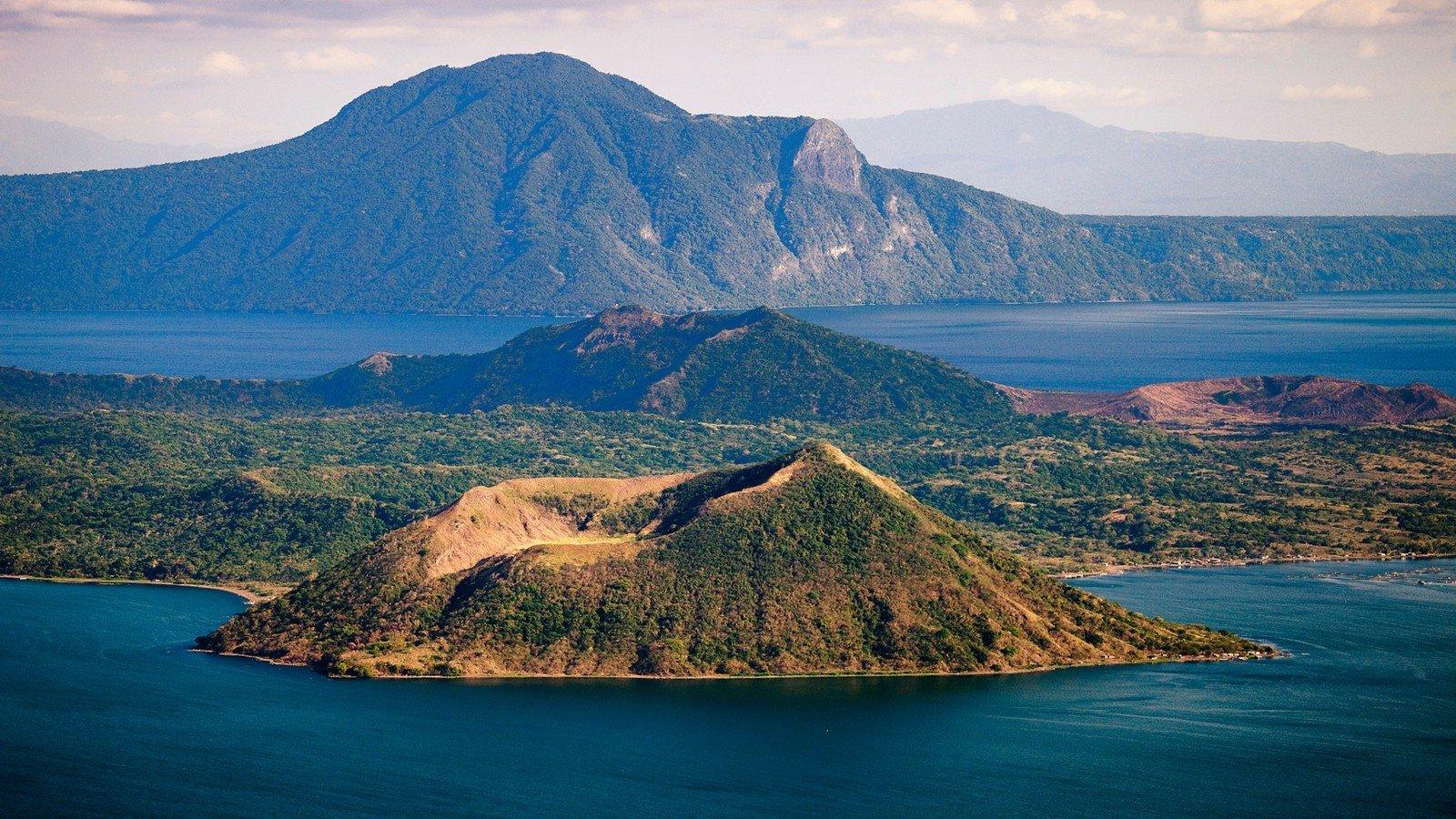 Green water blue landscapes nature volcanoes grass hills islands