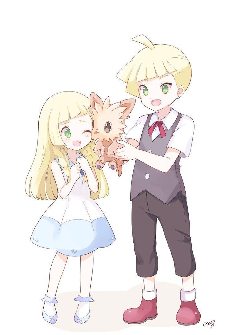 Lillie and Gladion with Lillipup